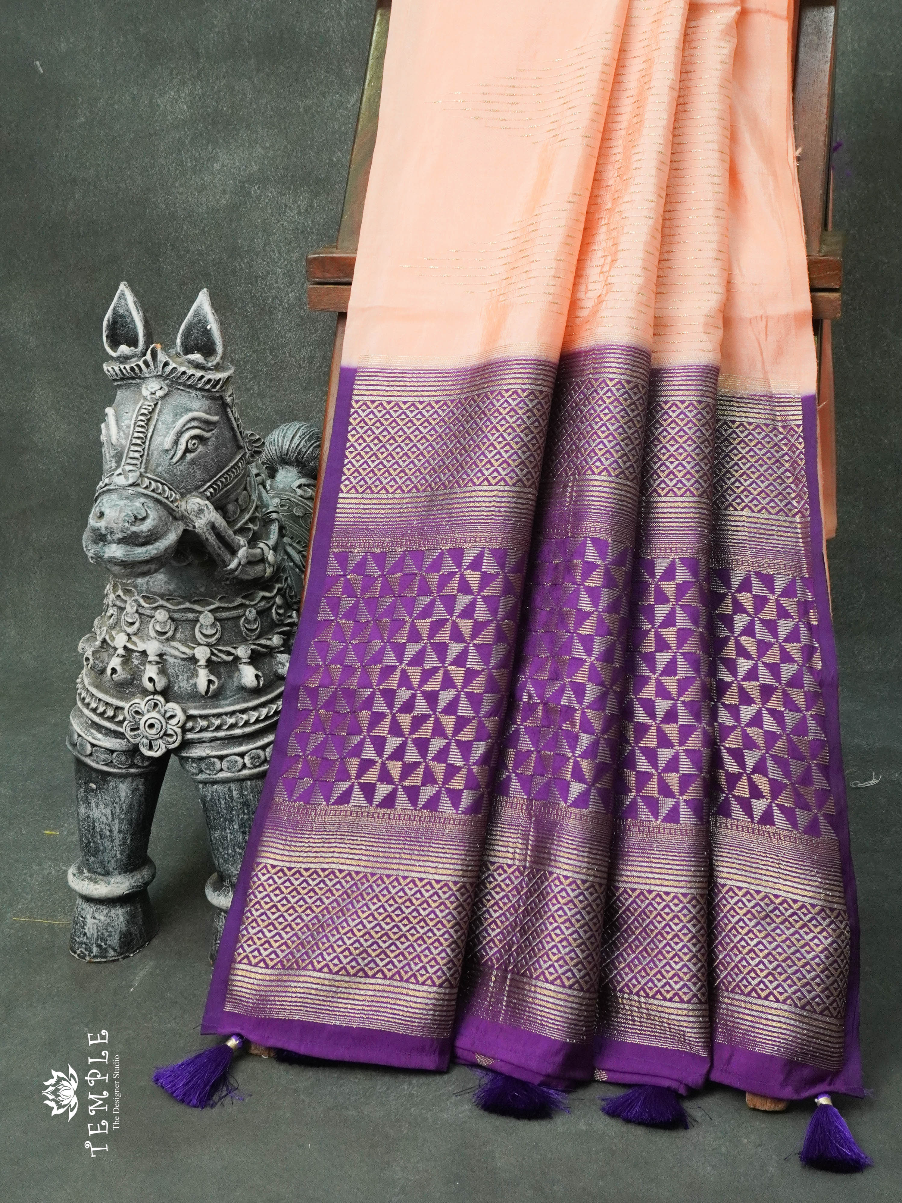 Apoorva Silk Saree(Peach) | TTDS1068 | Sparkling Deals