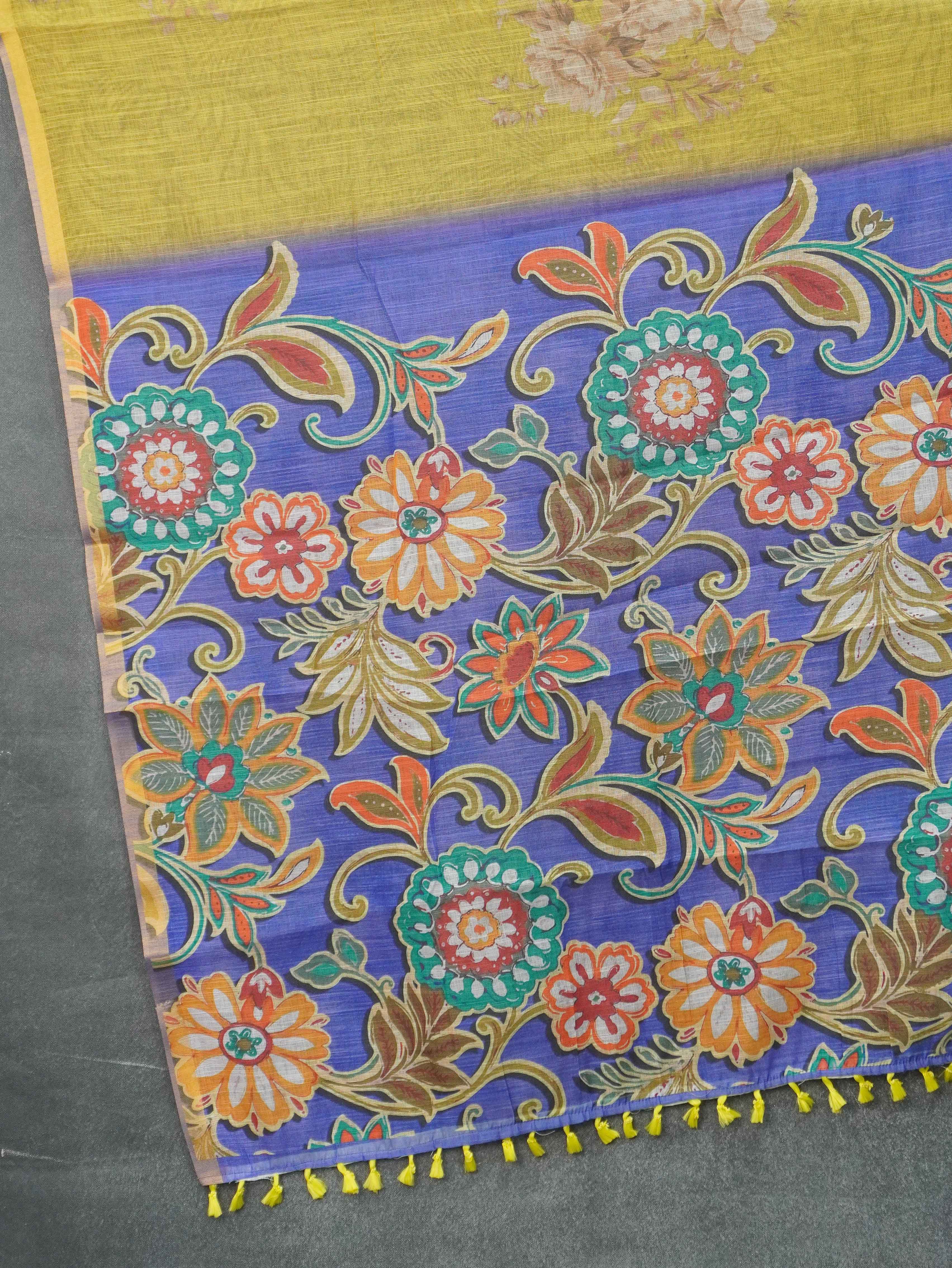 Linen Cotton Saree | TTDS3347