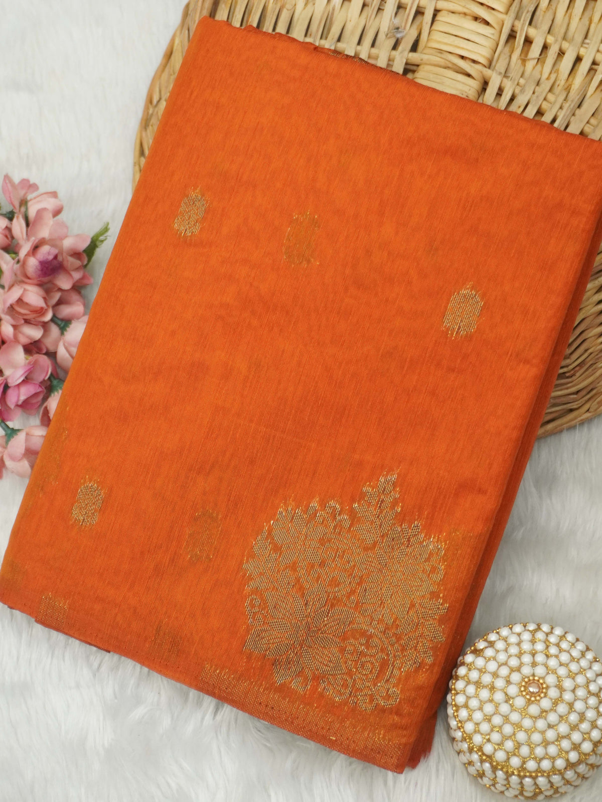 Jute Silk Cotton Saree | TTDS3745