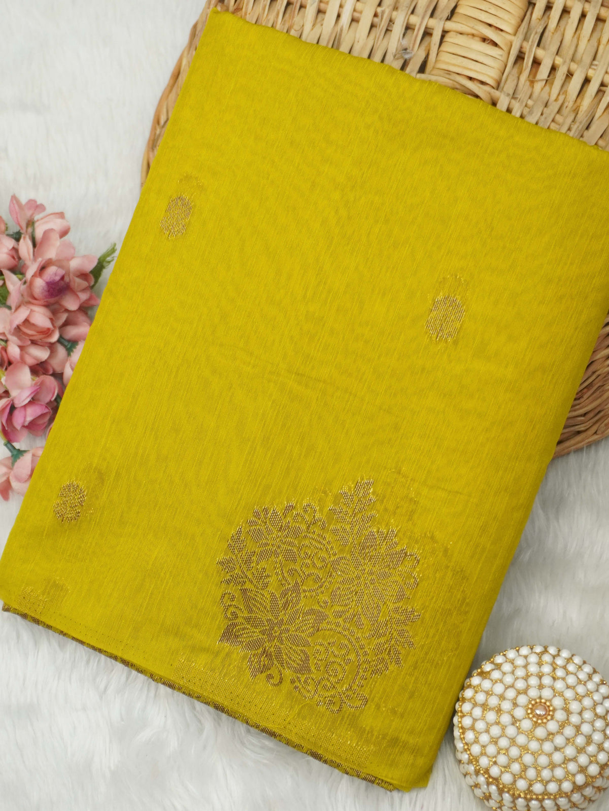 Jute Silk Cotton Saree | TTDS3745