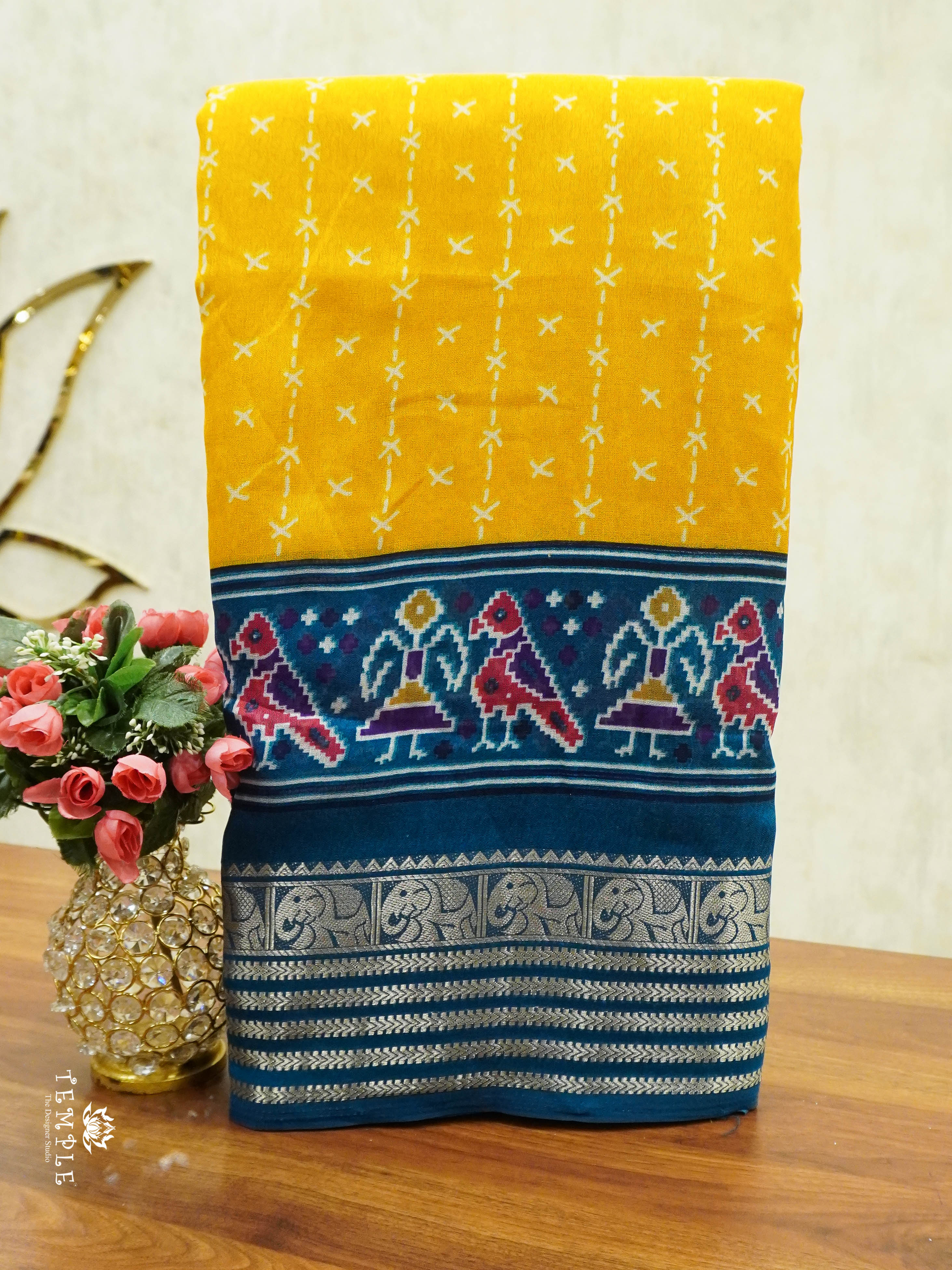 Fancy Georgette Saree(Yellow) | TTDS1467