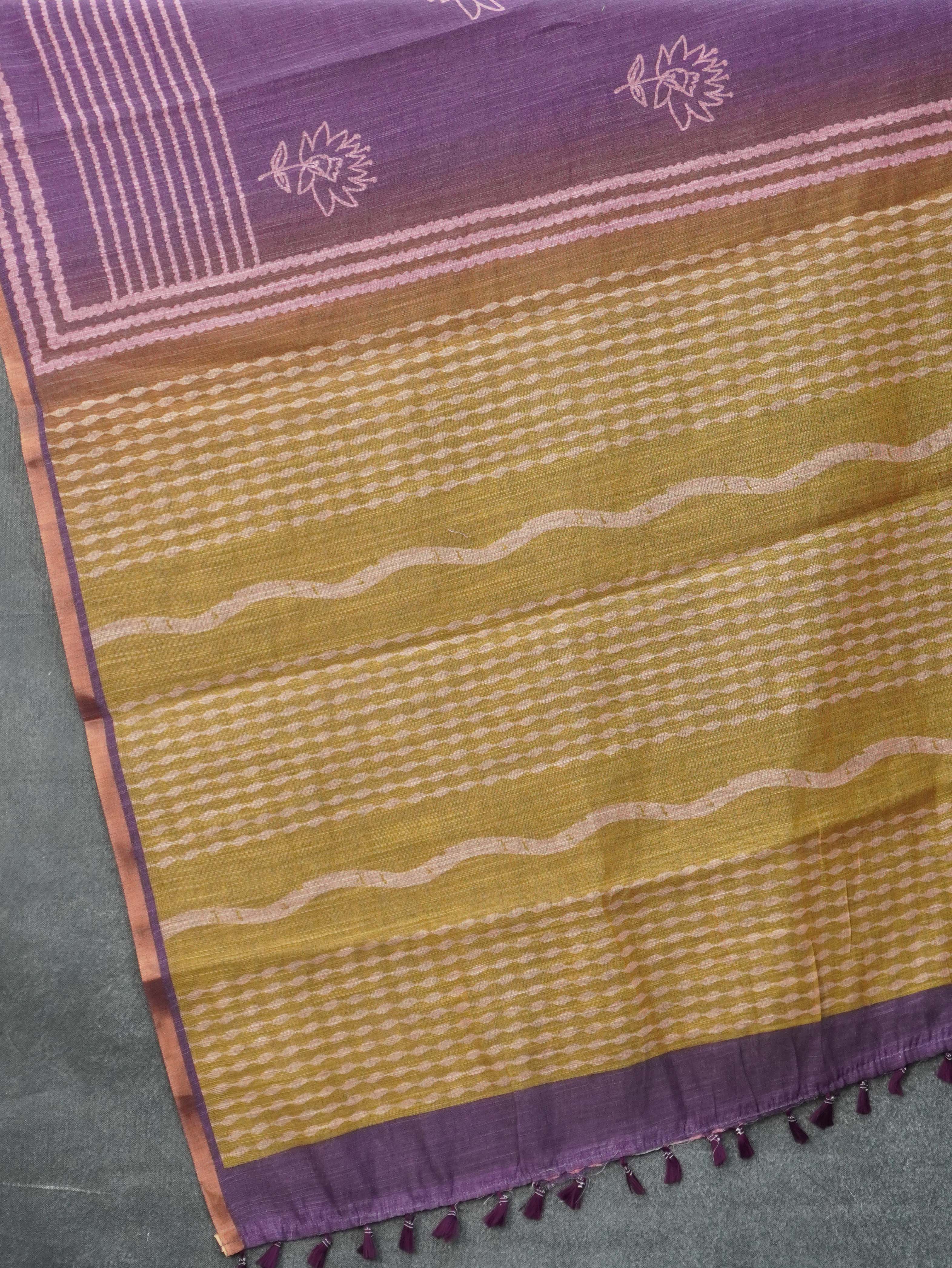 Linen Cotton Saree | TTDS3346
