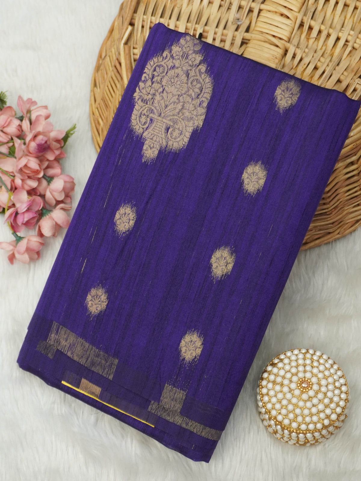 Jute Silk Cotton Saree | TTDS3747