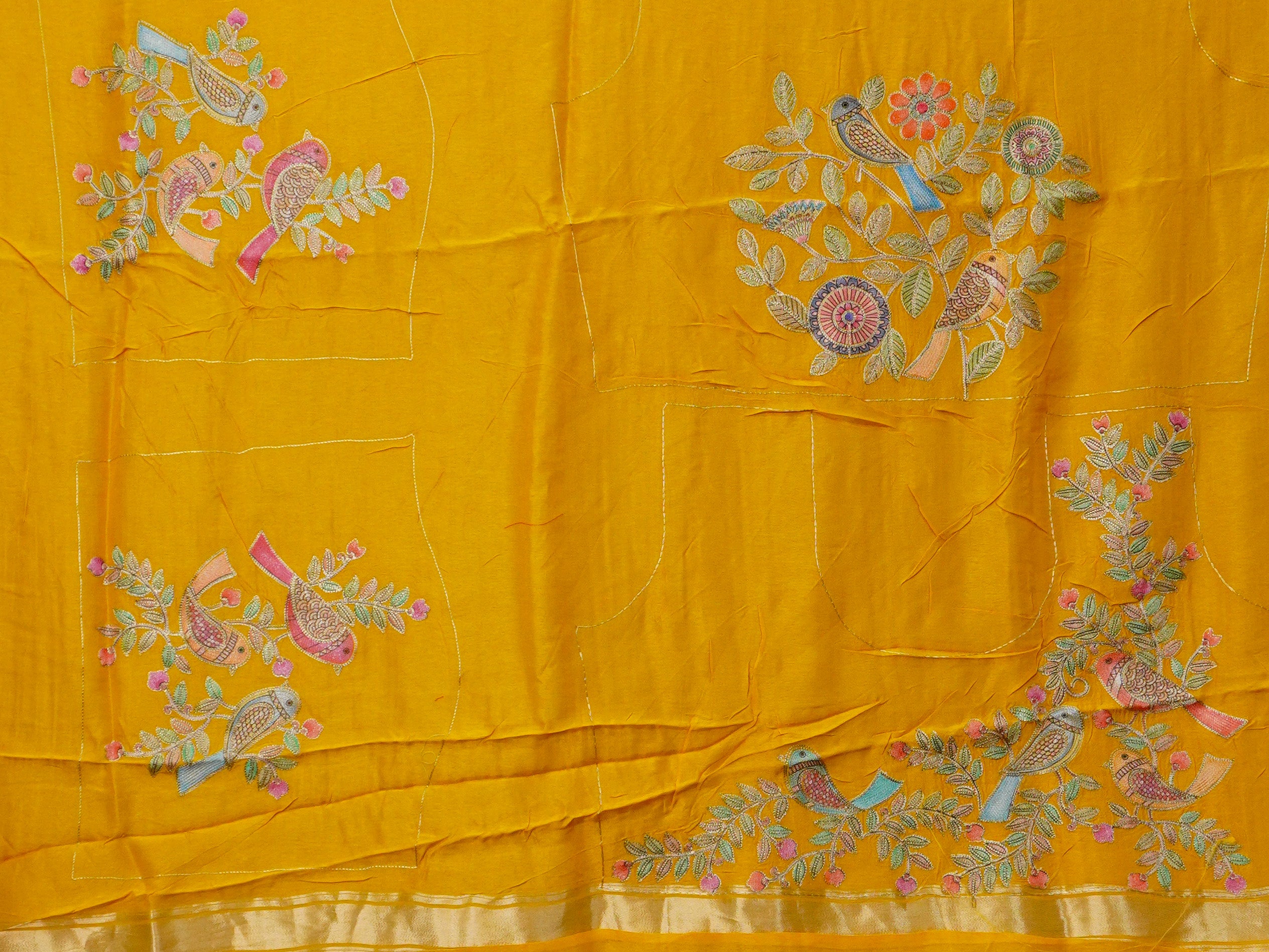 Viscose Satin Silk Saree | TTDS3342