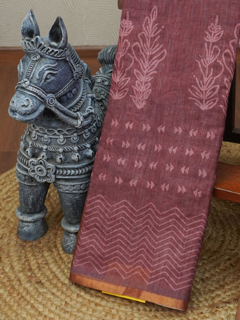 Linen Cotton Saree | TTDS3355