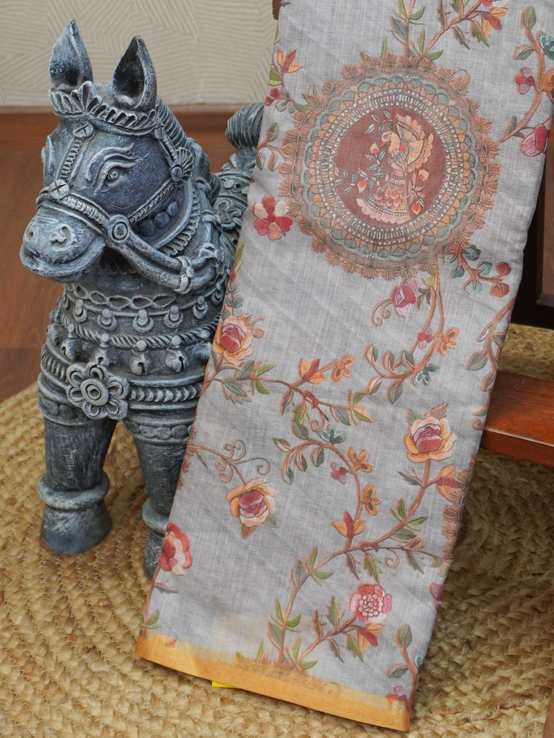 Linen Cotton Saree | TTDS3351