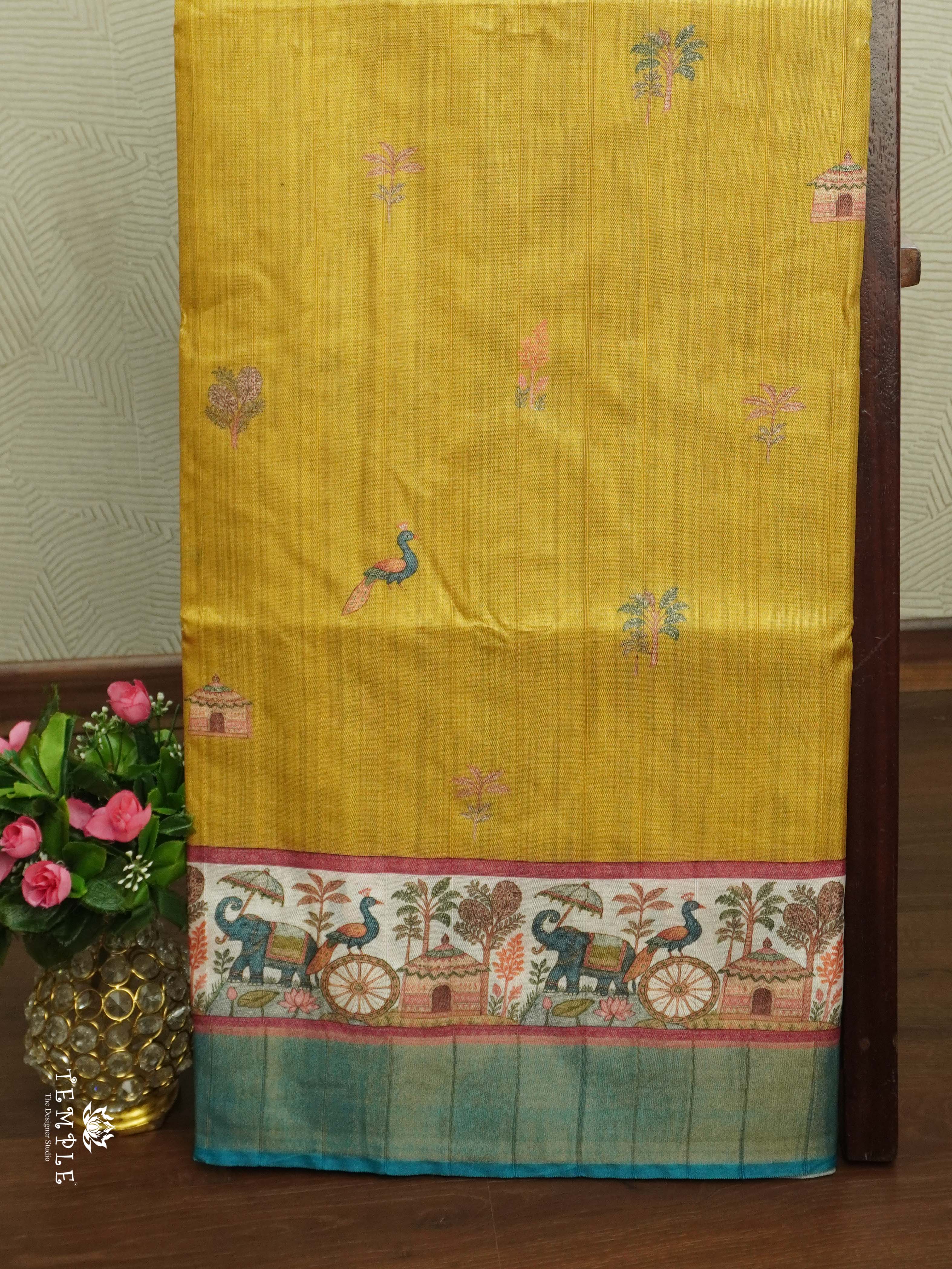 Printed Tussar Silk Saree | TTDS2445