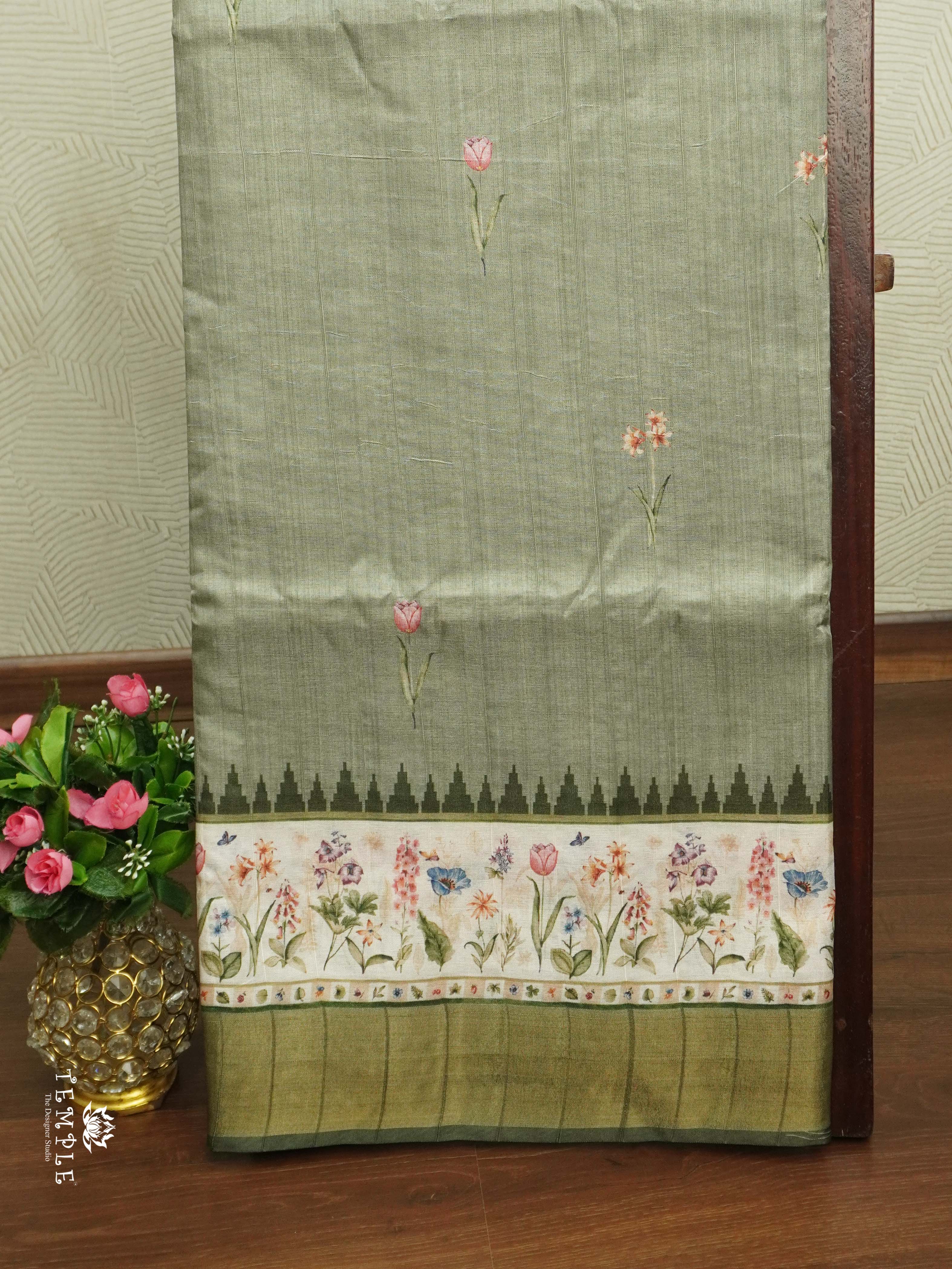 Printed Tussar Silk Saree | TTDS2443