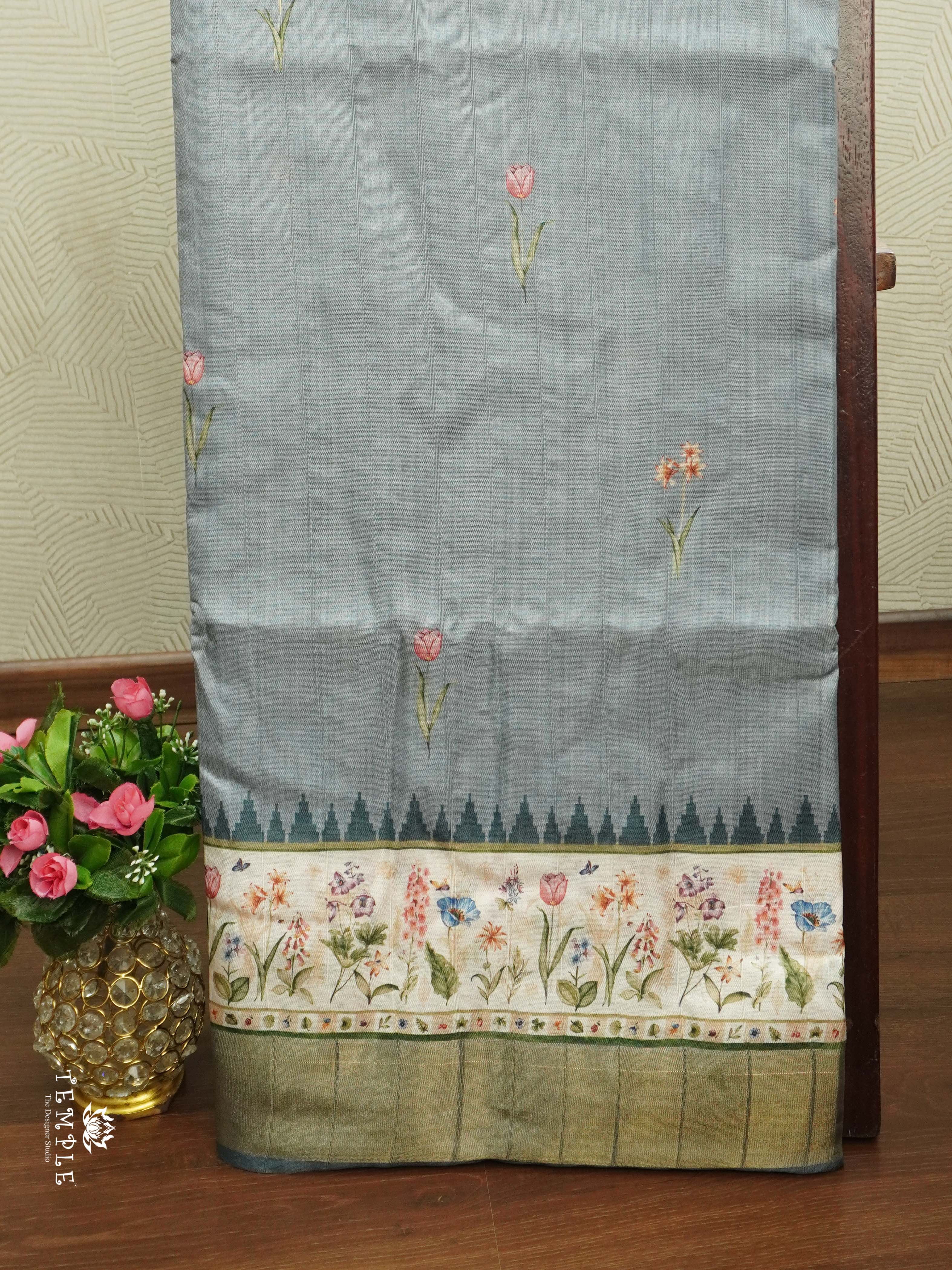 Printed Tussar Silk Saree | TTDS2443