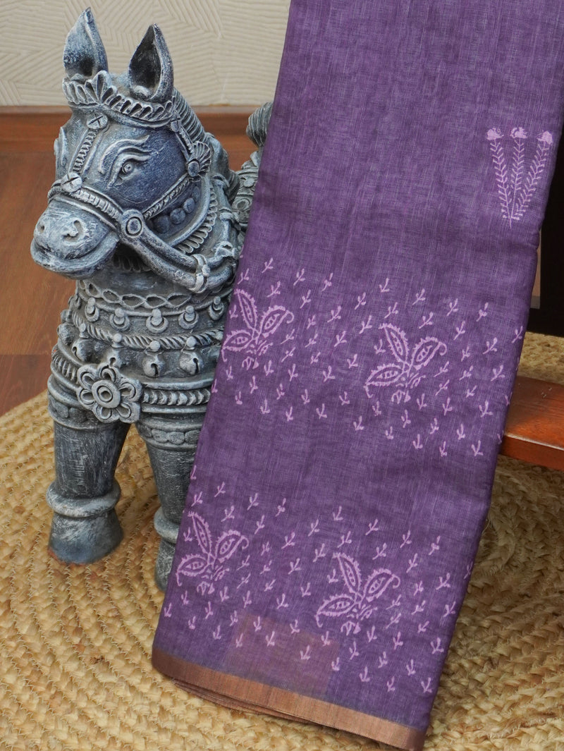 Linen Cotton Saree | TTDS3356