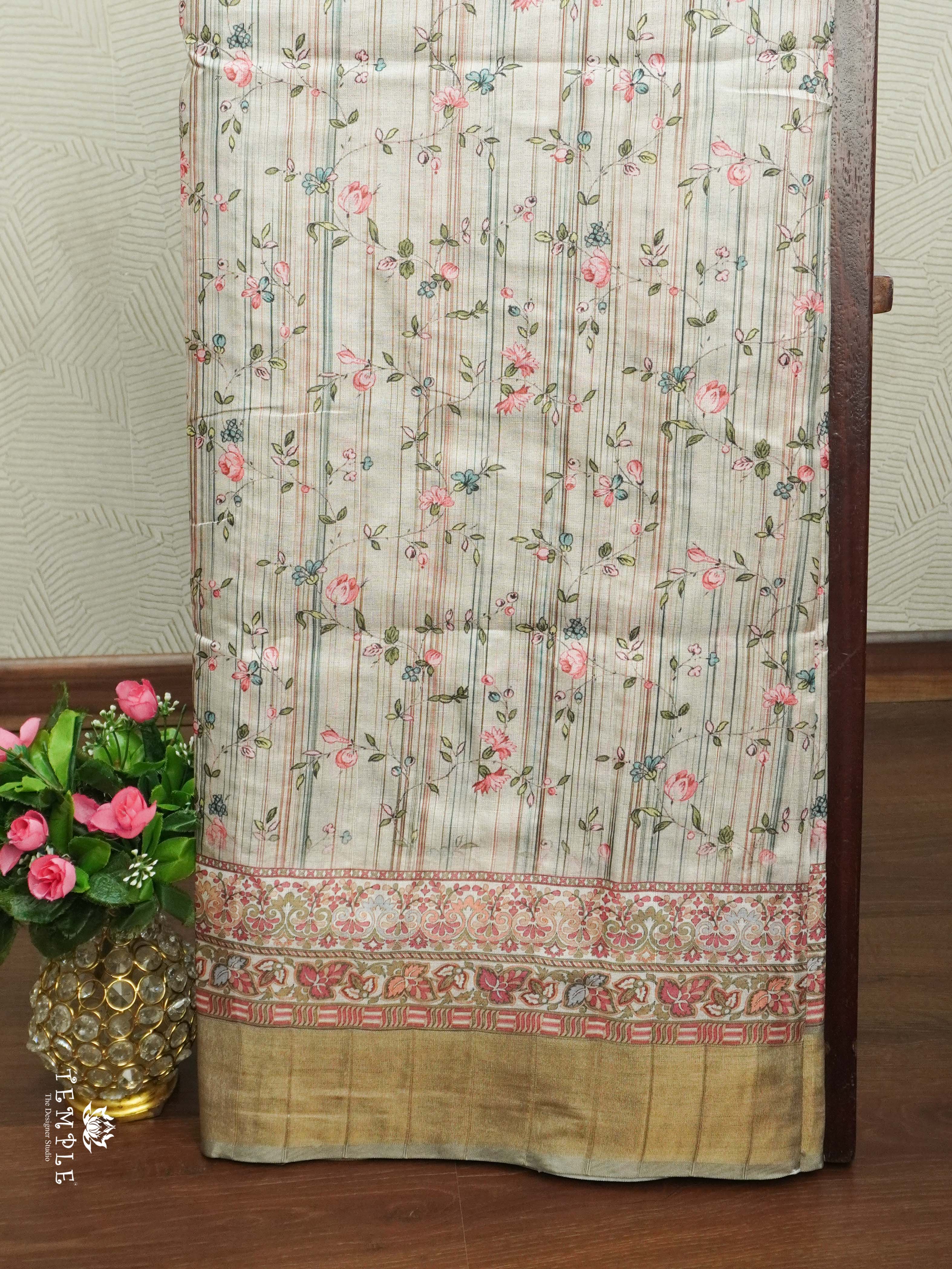 Floral Design Tussar Silk Saree | TTDS2446