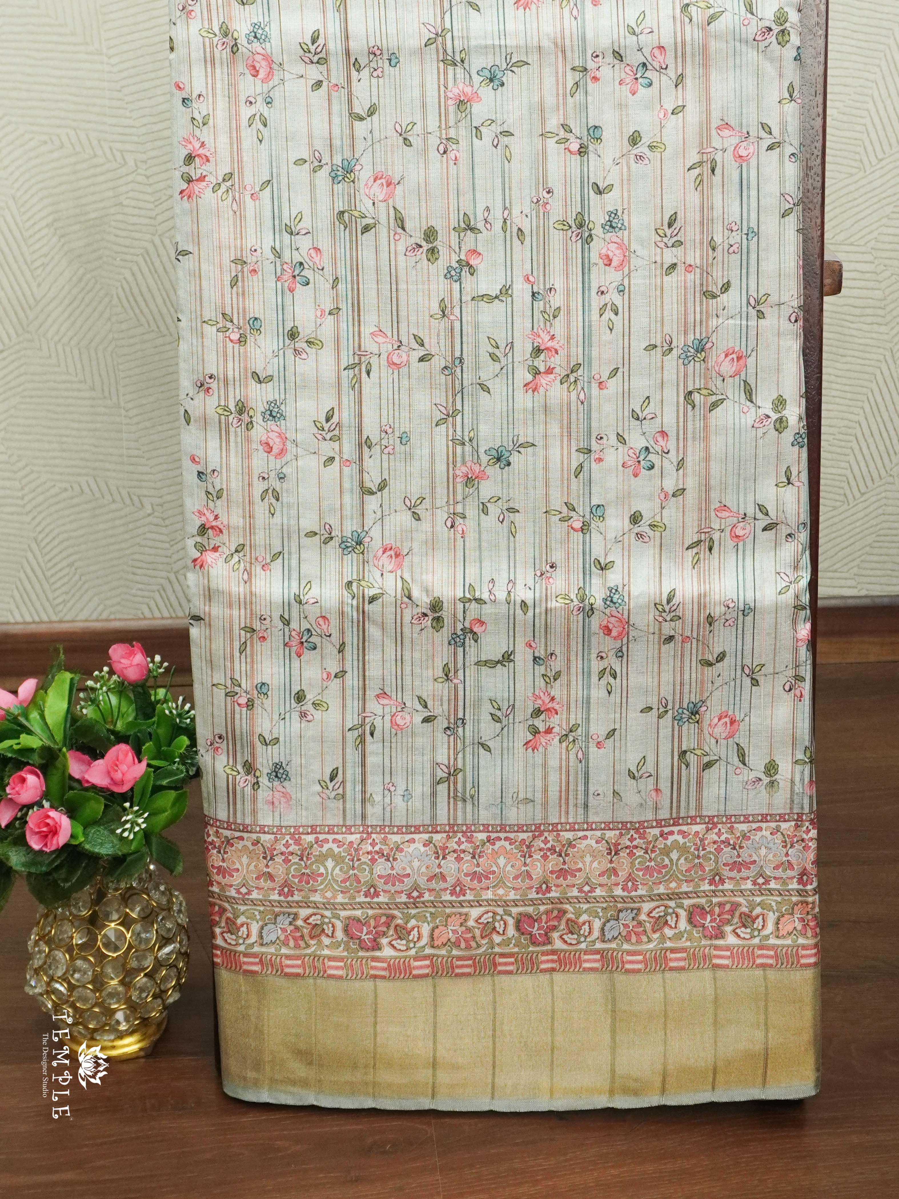 Floral Design Tussar Silk Saree | TTDS2446