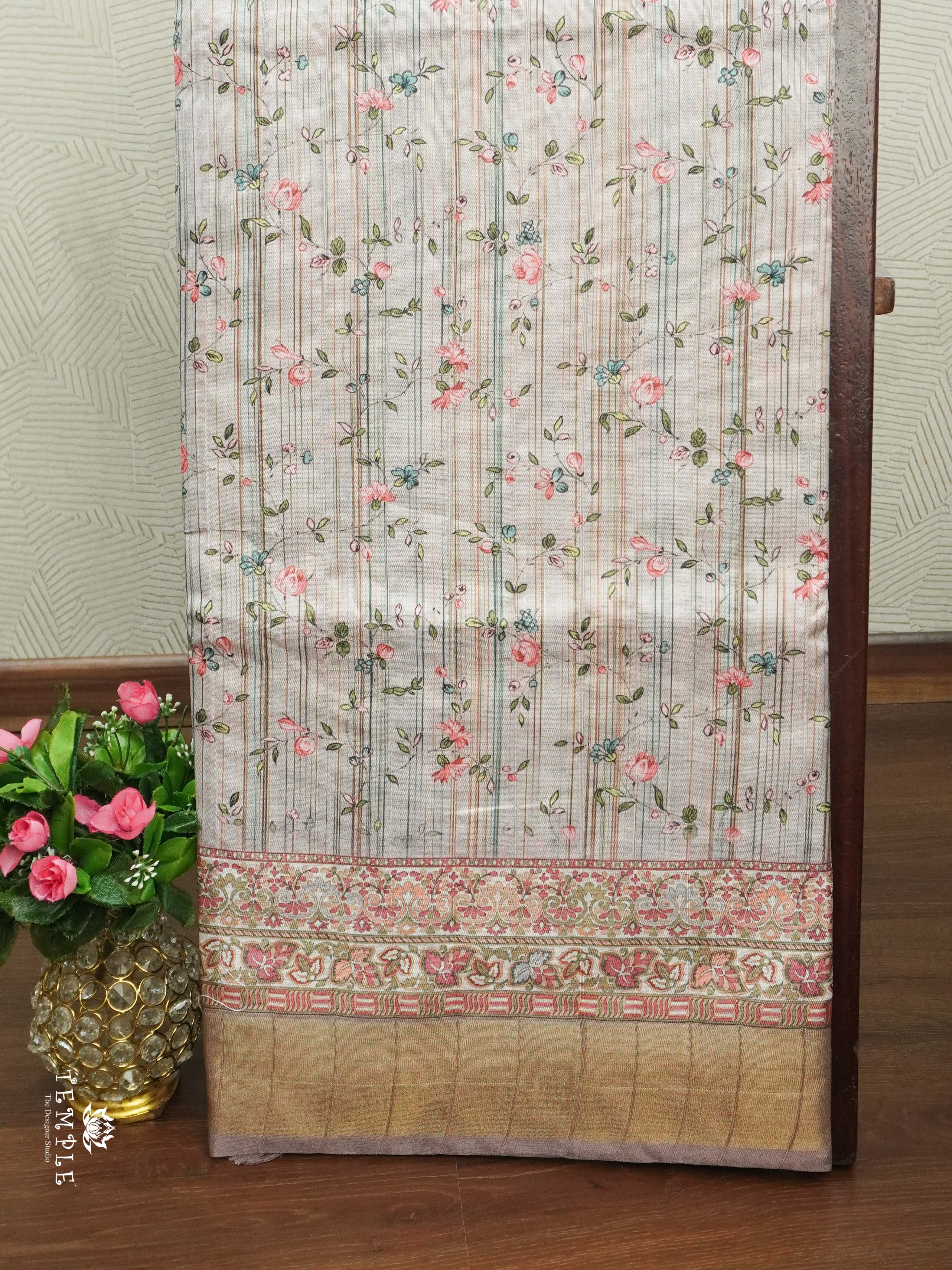 Floral Design Tussar Silk Saree | TTDS2446