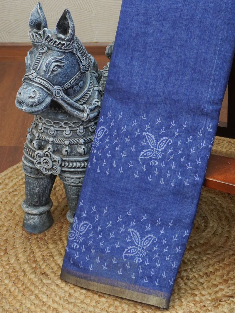 Linen Cotton Saree | TTDS3356