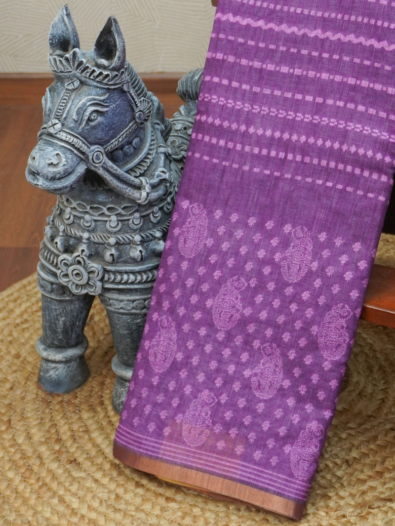 Linen Cotton Saree | TTDS3357