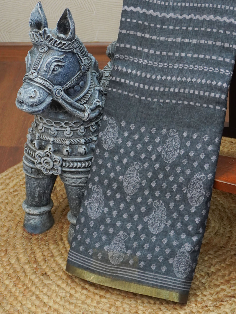 Linen Cotton Saree | TTDS3357