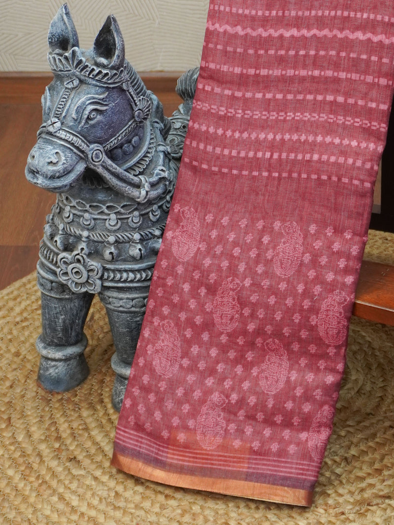 Linen Cotton Saree | TTDS3357