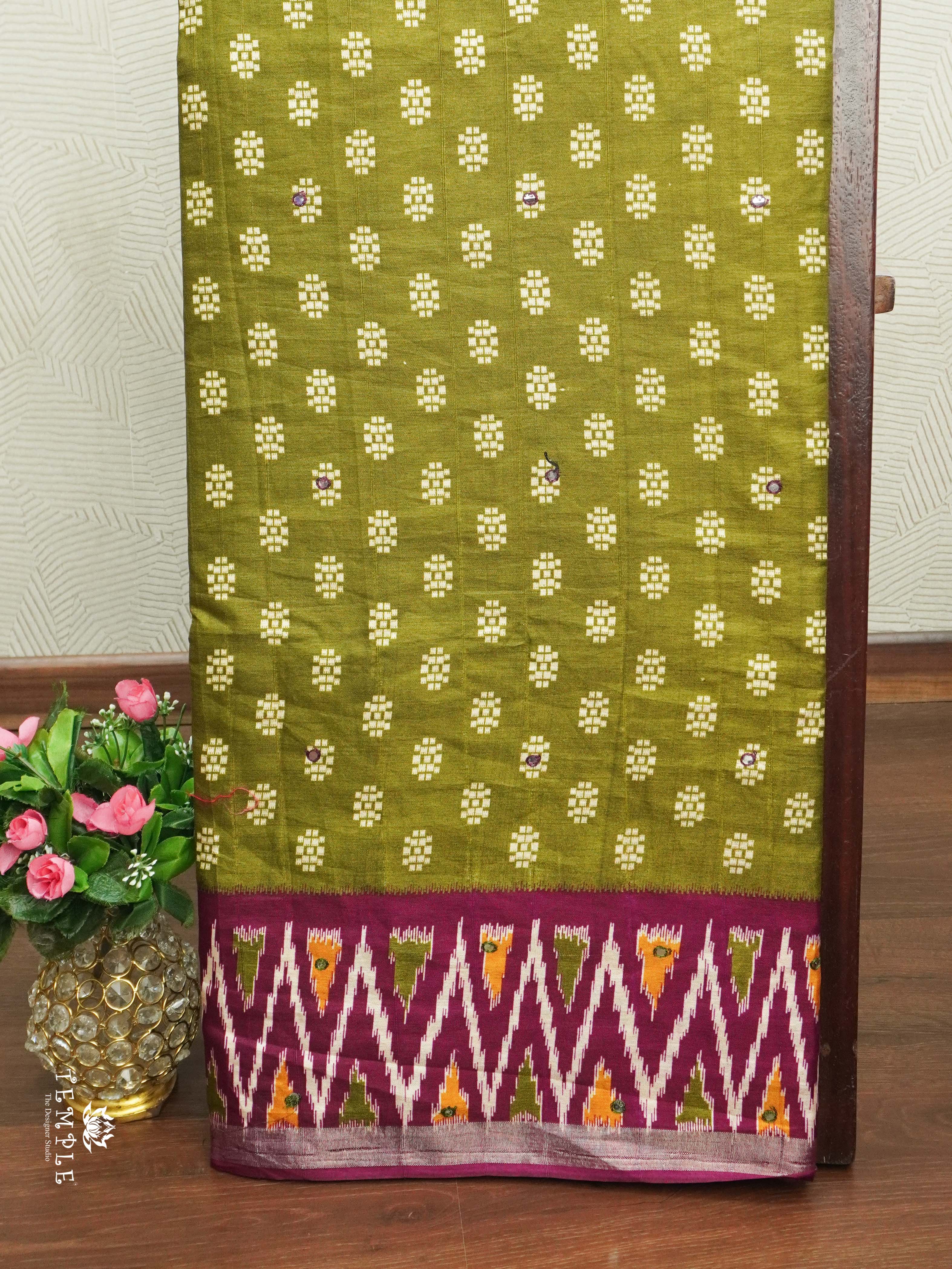 Fancy Cotton Saree With Mirror Work | TTDS2433
