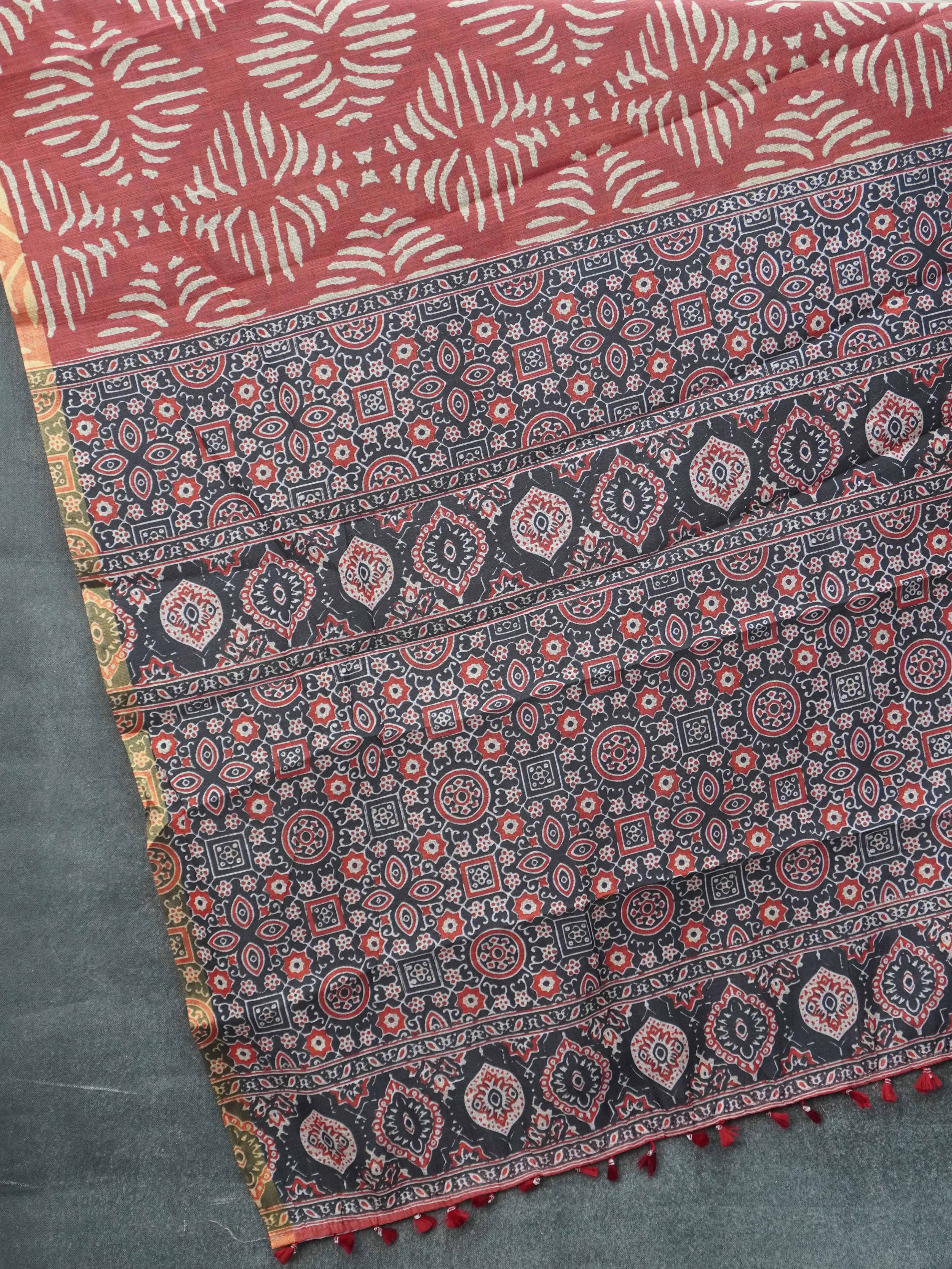 Linen Cotton Saree | TTDS3350