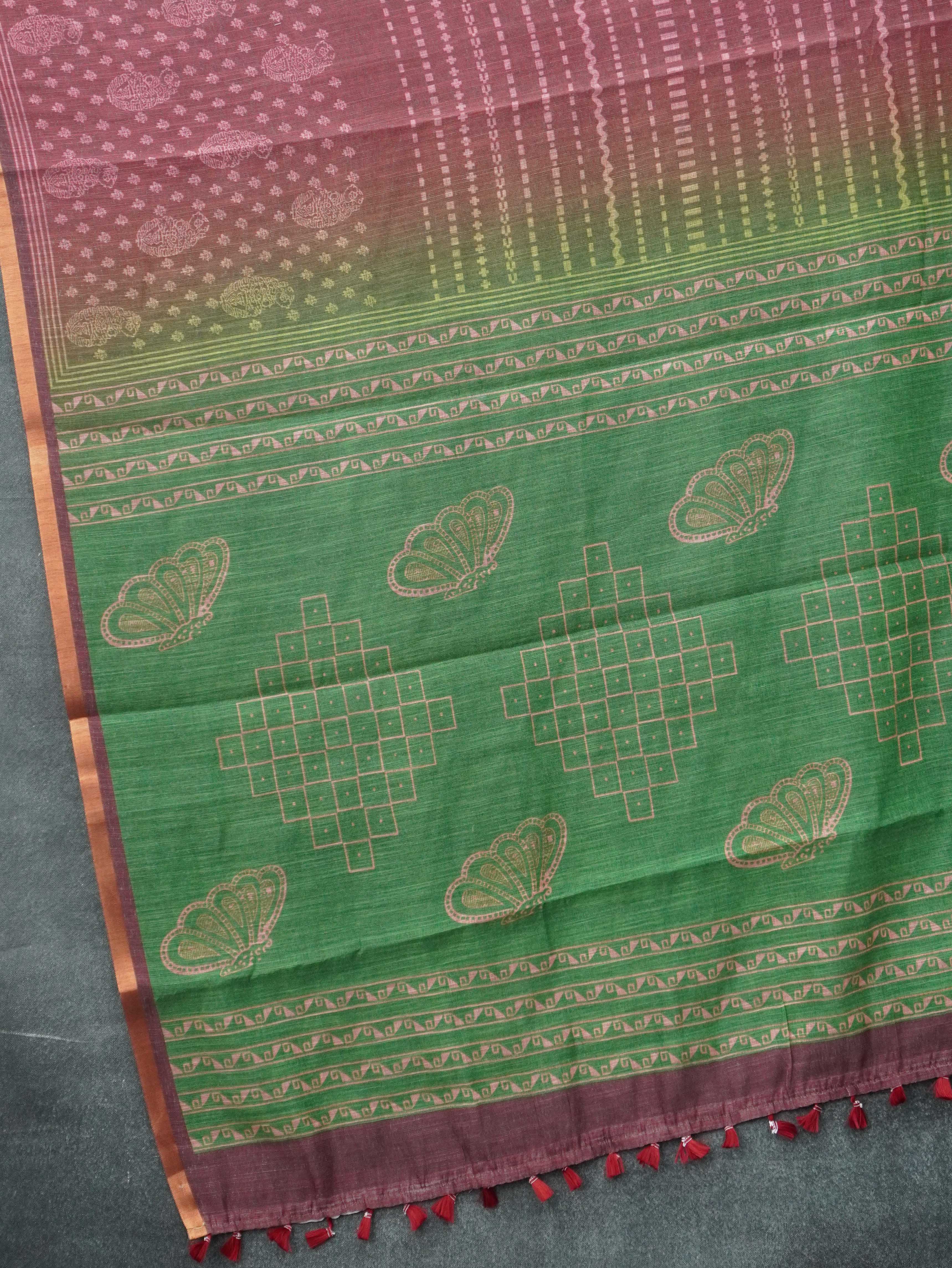 Linen Cotton Saree | TTDS3357