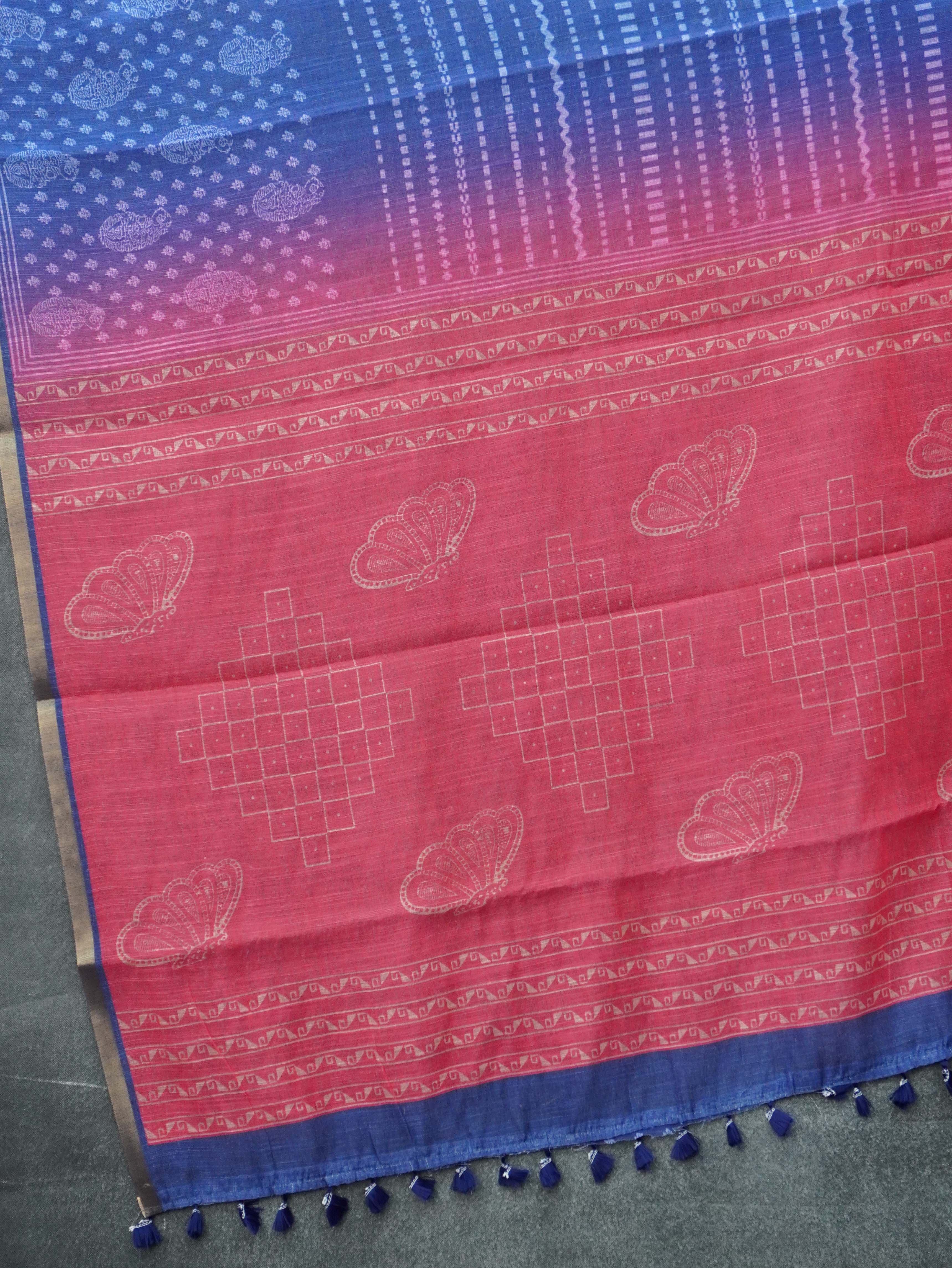 Linen Cotton Saree | TTDS3357