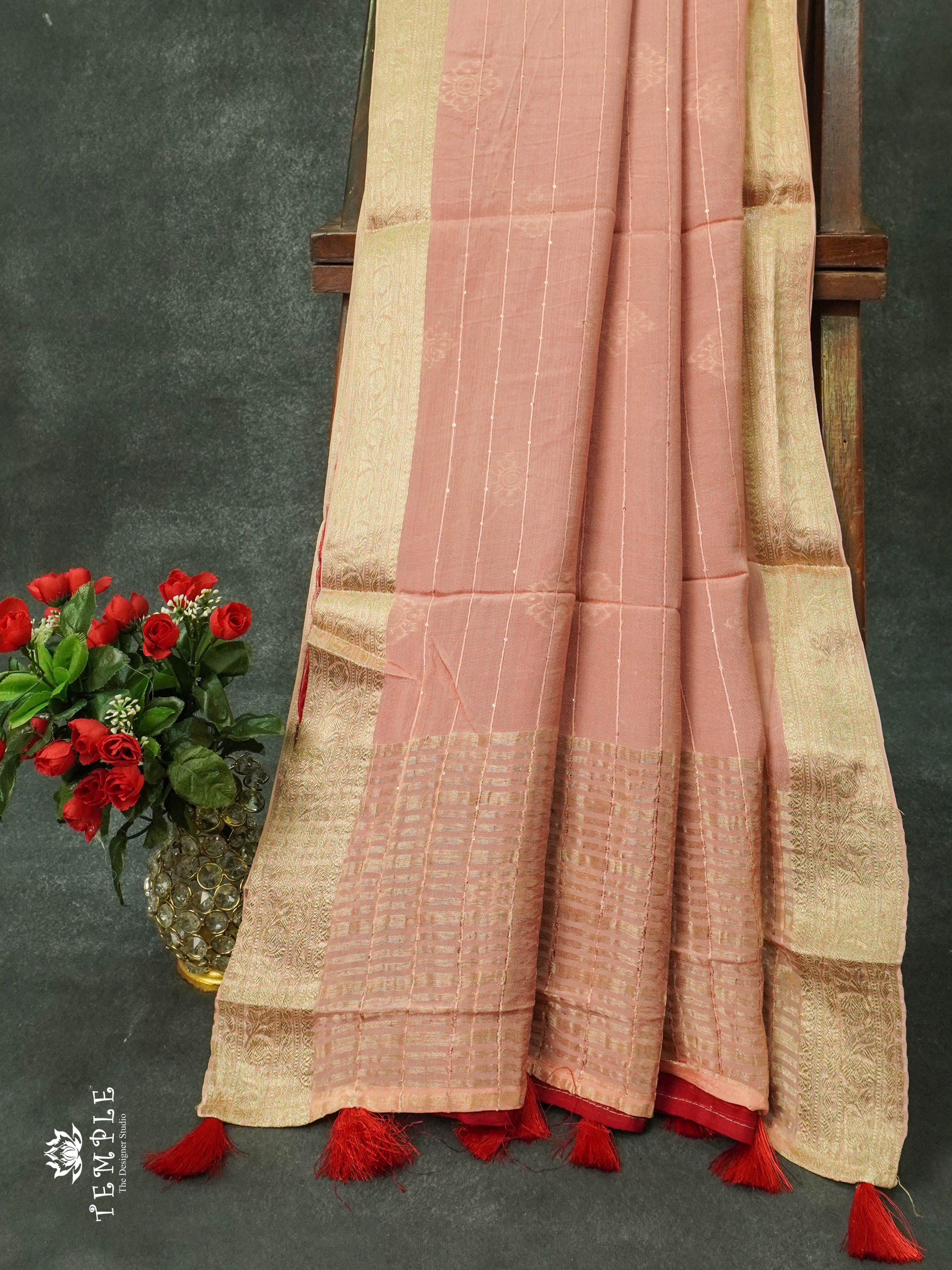 Chinon Viscose Silk Saree |  TTDS1076 | Special Sale