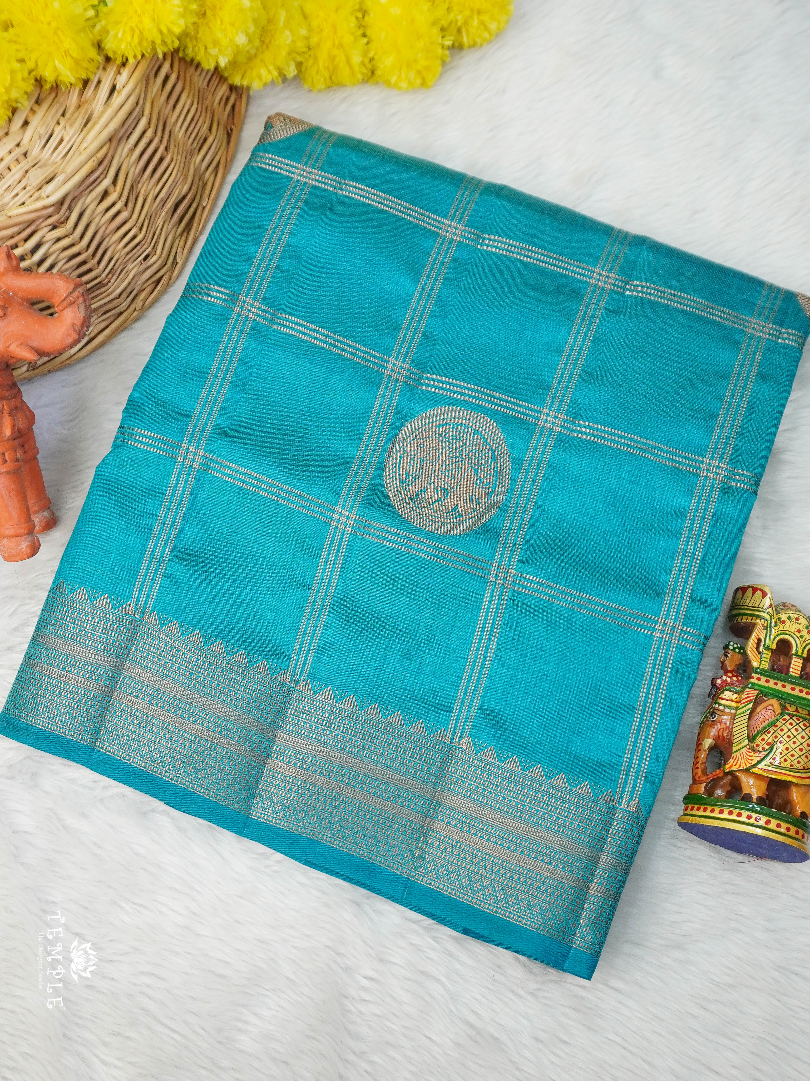 Vintage Kanchipuram Sarees(Rama Blue) | TTDS2933