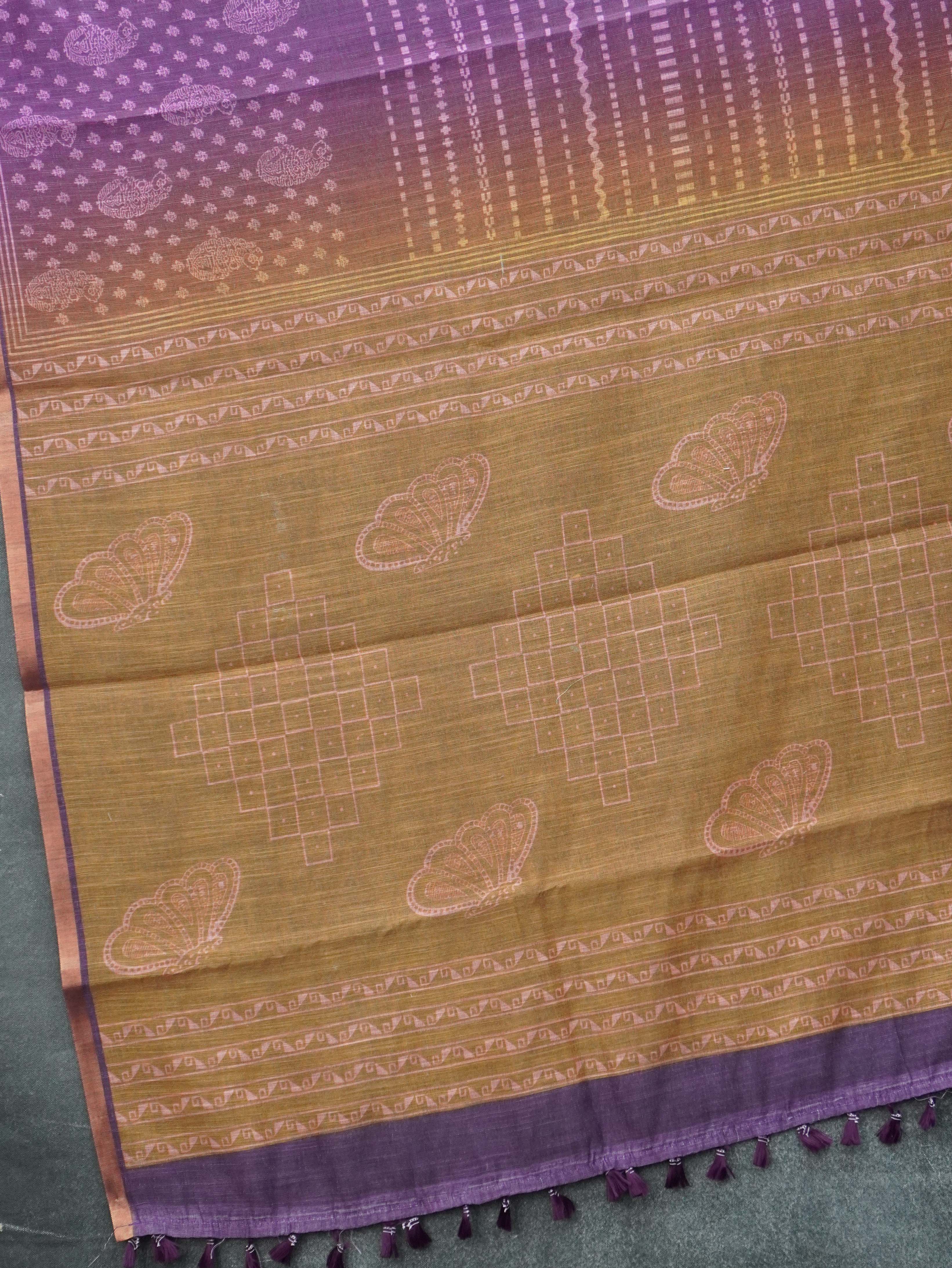 Linen Cotton Saree | TTDS3357