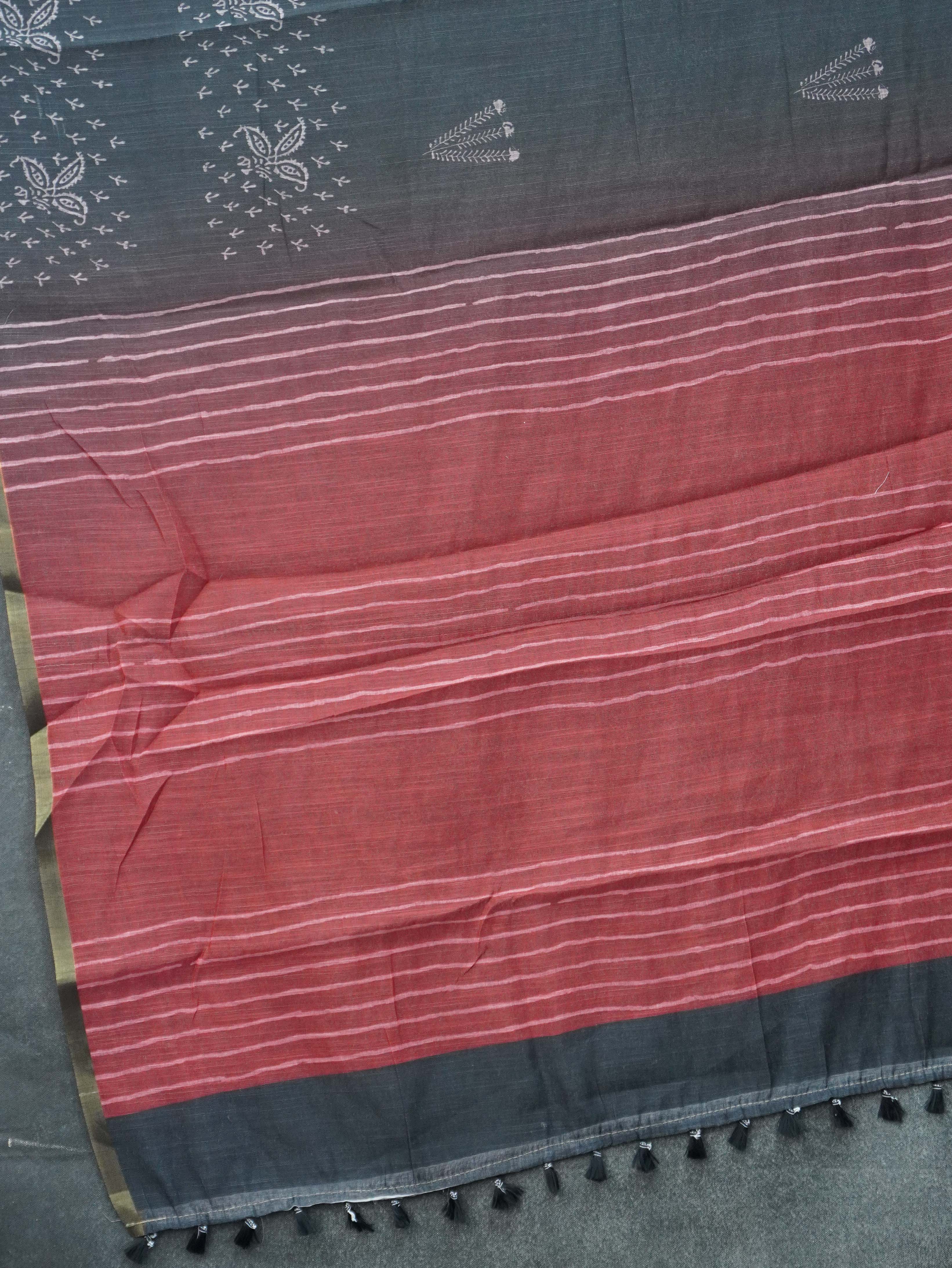 Linen Cotton Saree | TTDS3356