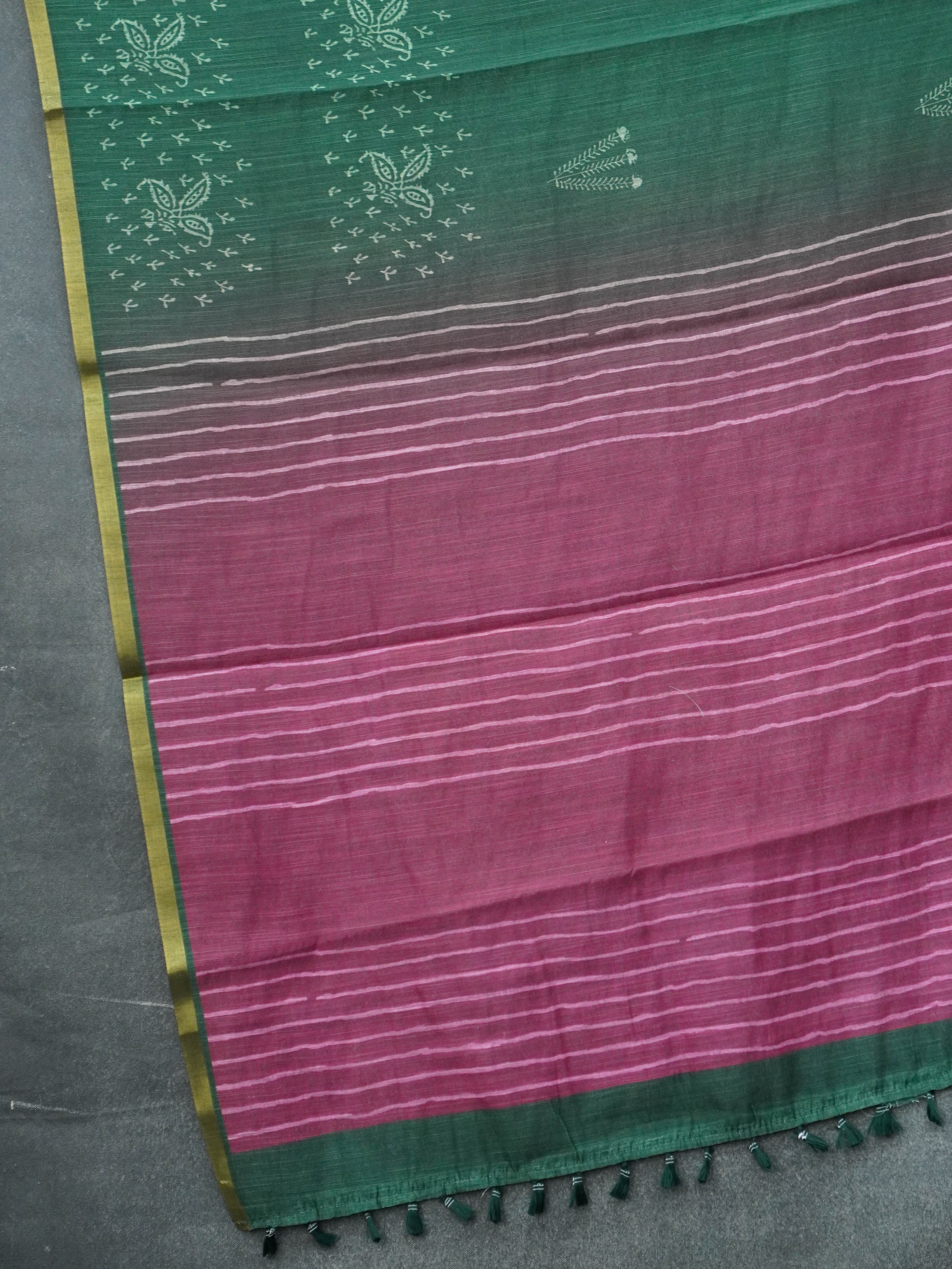 Linen Cotton Saree | TTDS3356