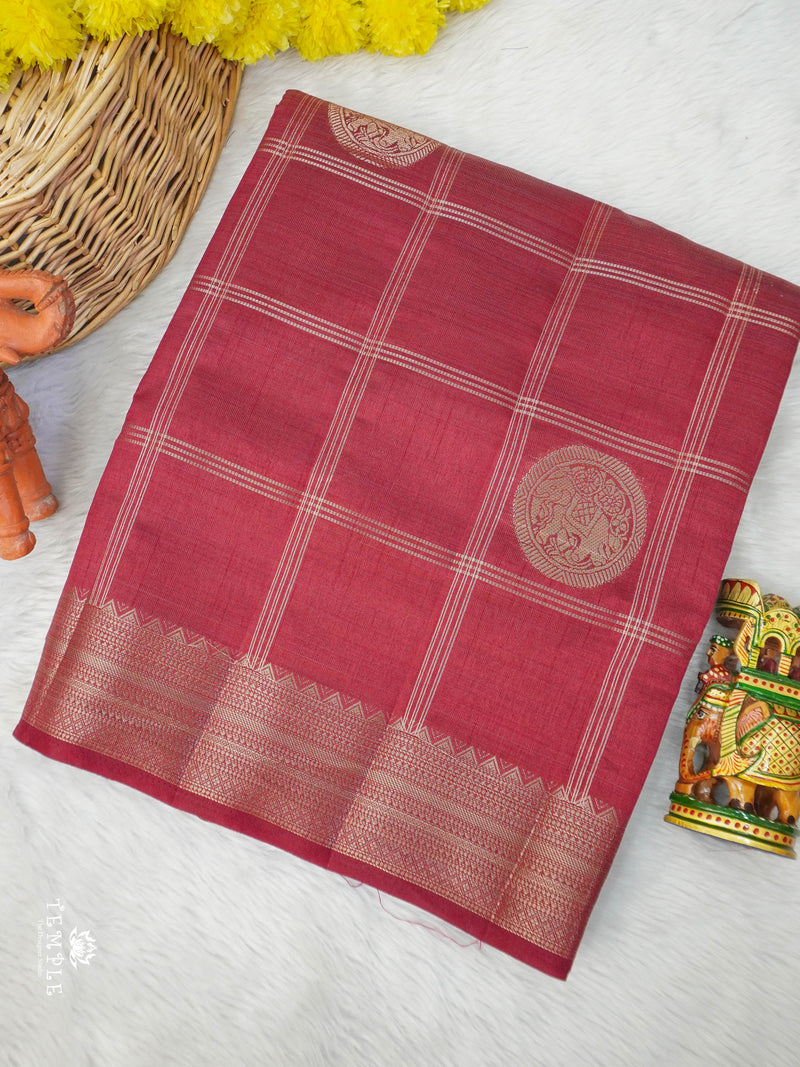 Vintage Kanchipuram Sarees ( Maroon) | TTDS2933 .