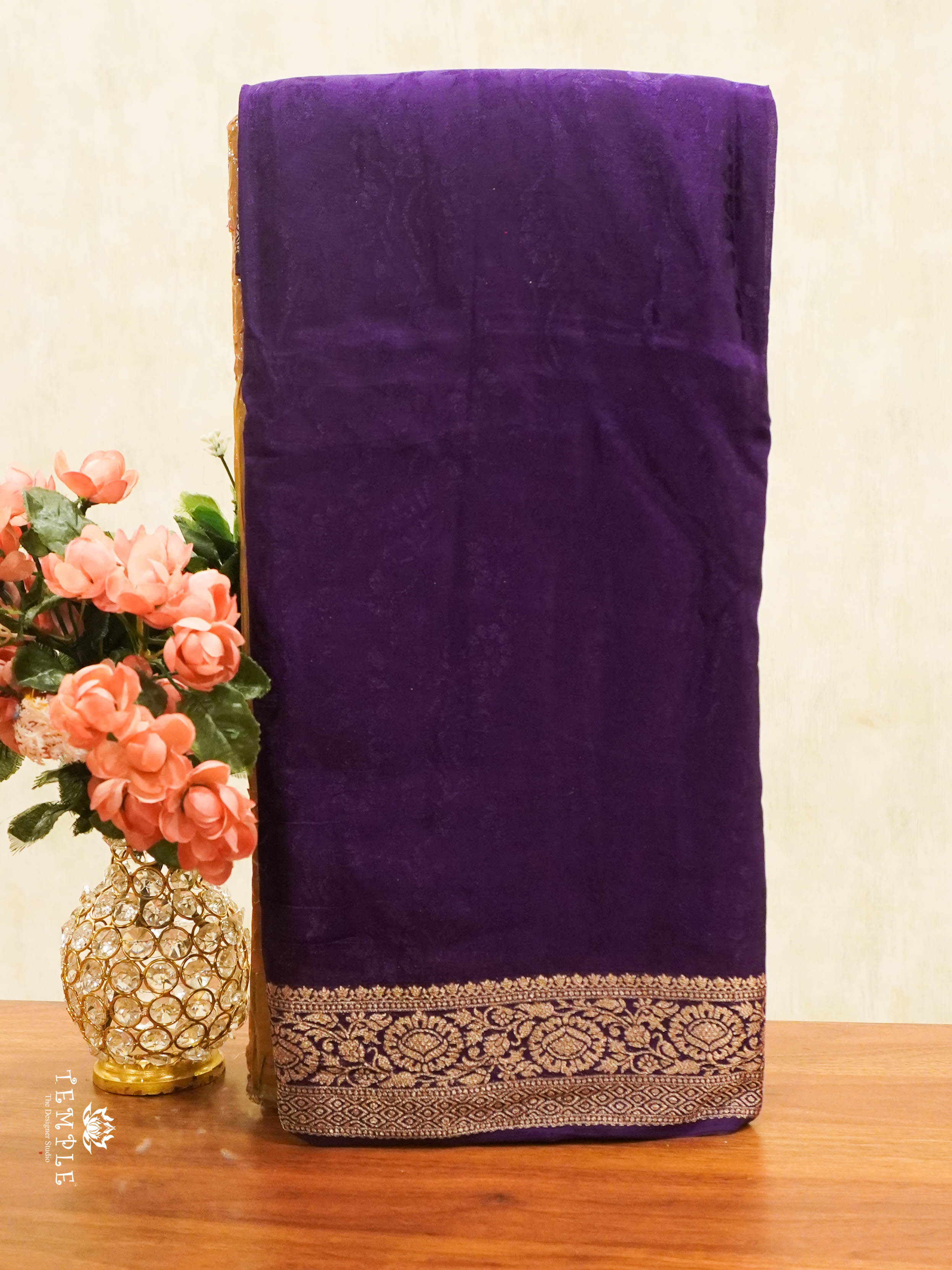 Viscose Georgette Saree(Purple) | TTDS1465 | PRE BOOKING