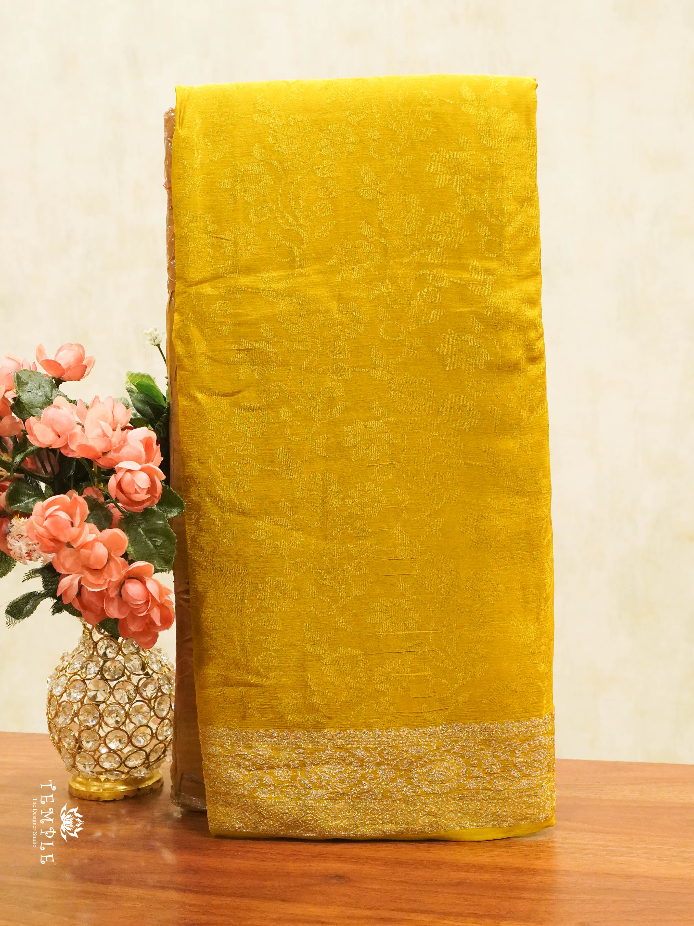 Viscose Georgette Saree(Yellow) | TTDS1465 | PRE BOOKING