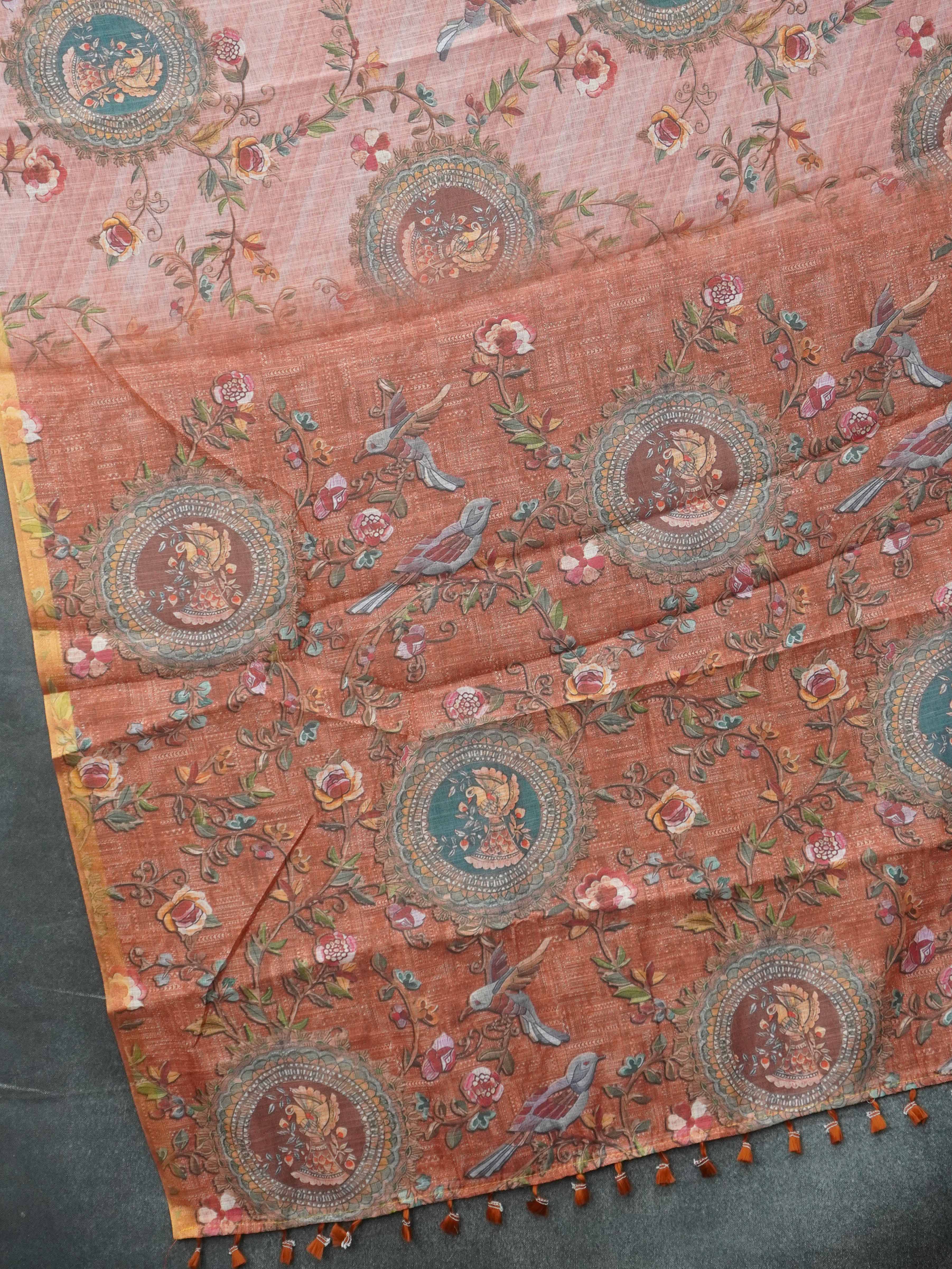 Linen Cotton Saree | TTDS3351