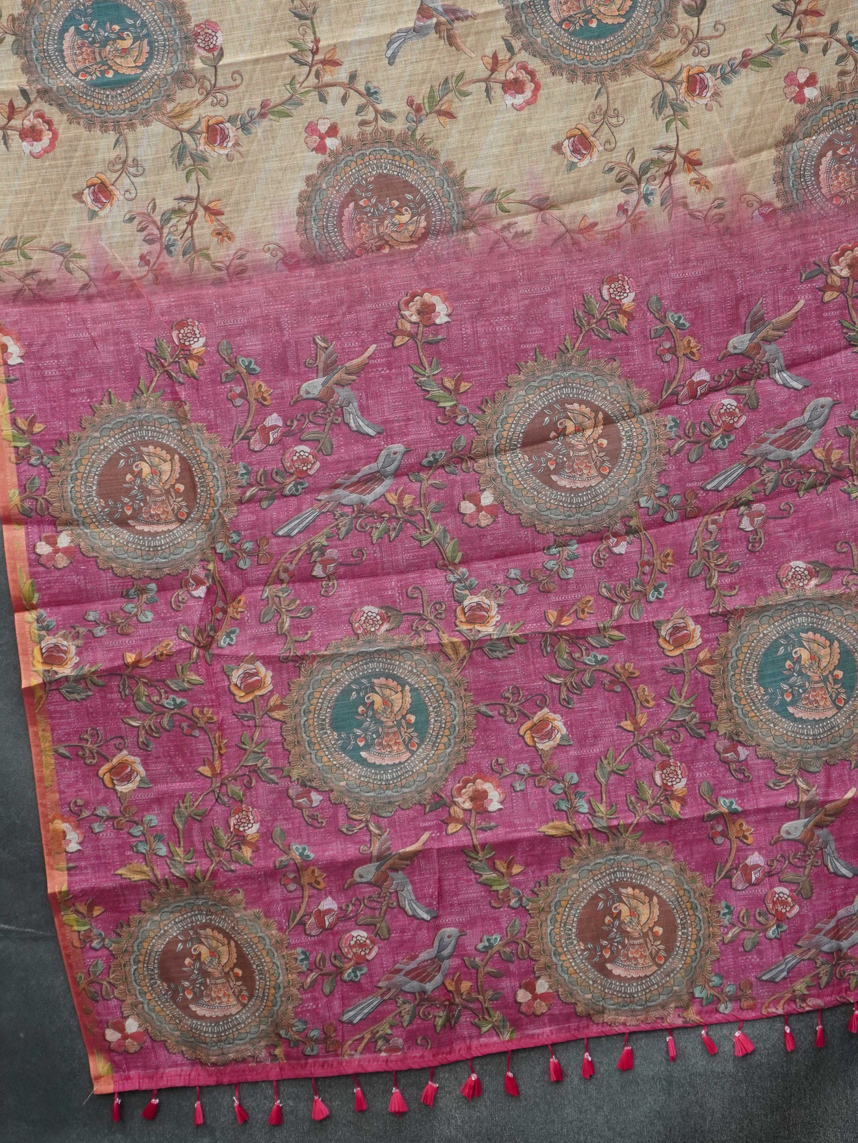 Linen Cotton Saree | TTDS3351
