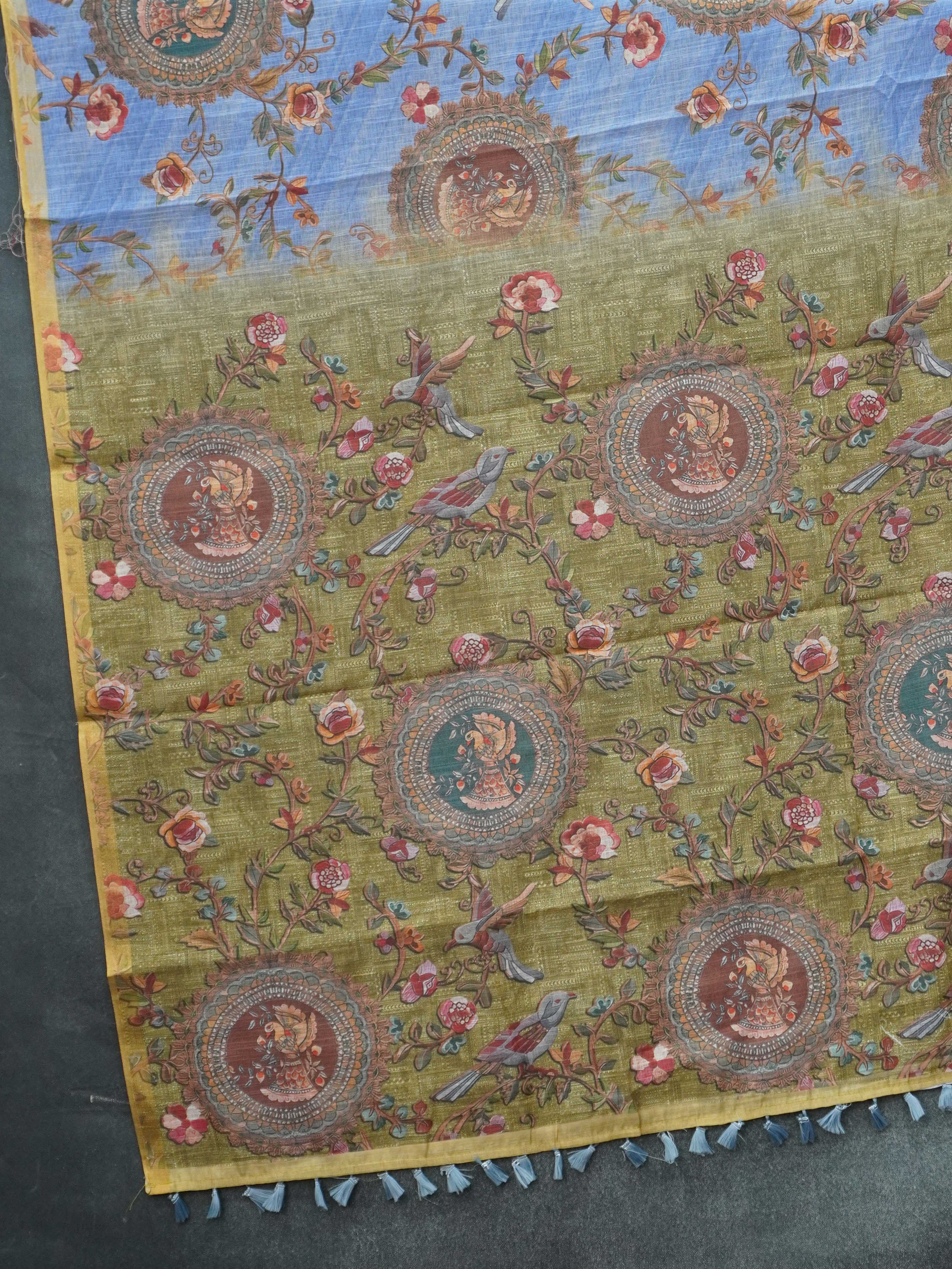 Linen Cotton Saree | TTDS3351