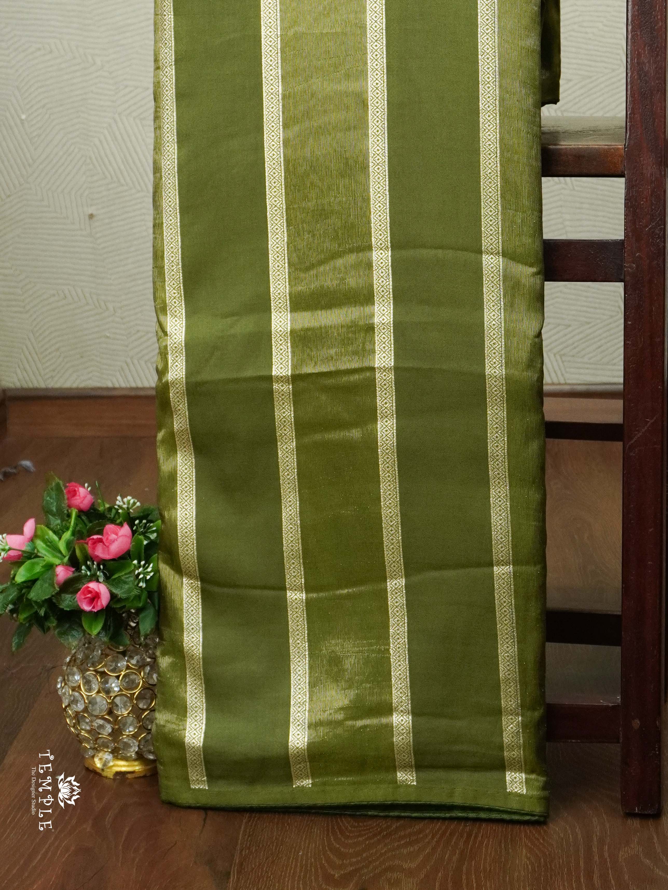 Viscose Georgette Saree With Zari Stripes | TTDS2455