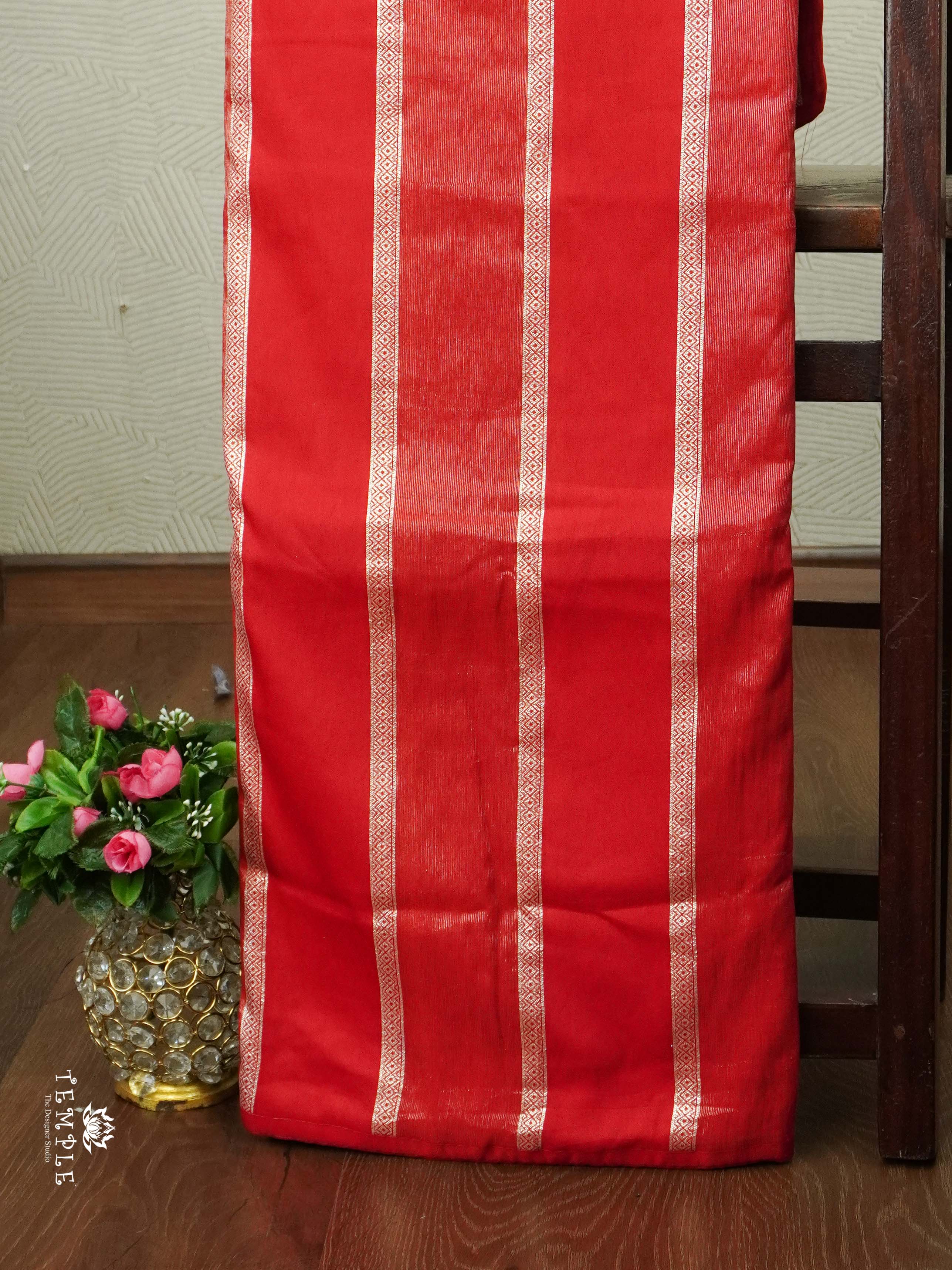 Viscose Georgette Saree With Zari Stripes | TTDS2455
