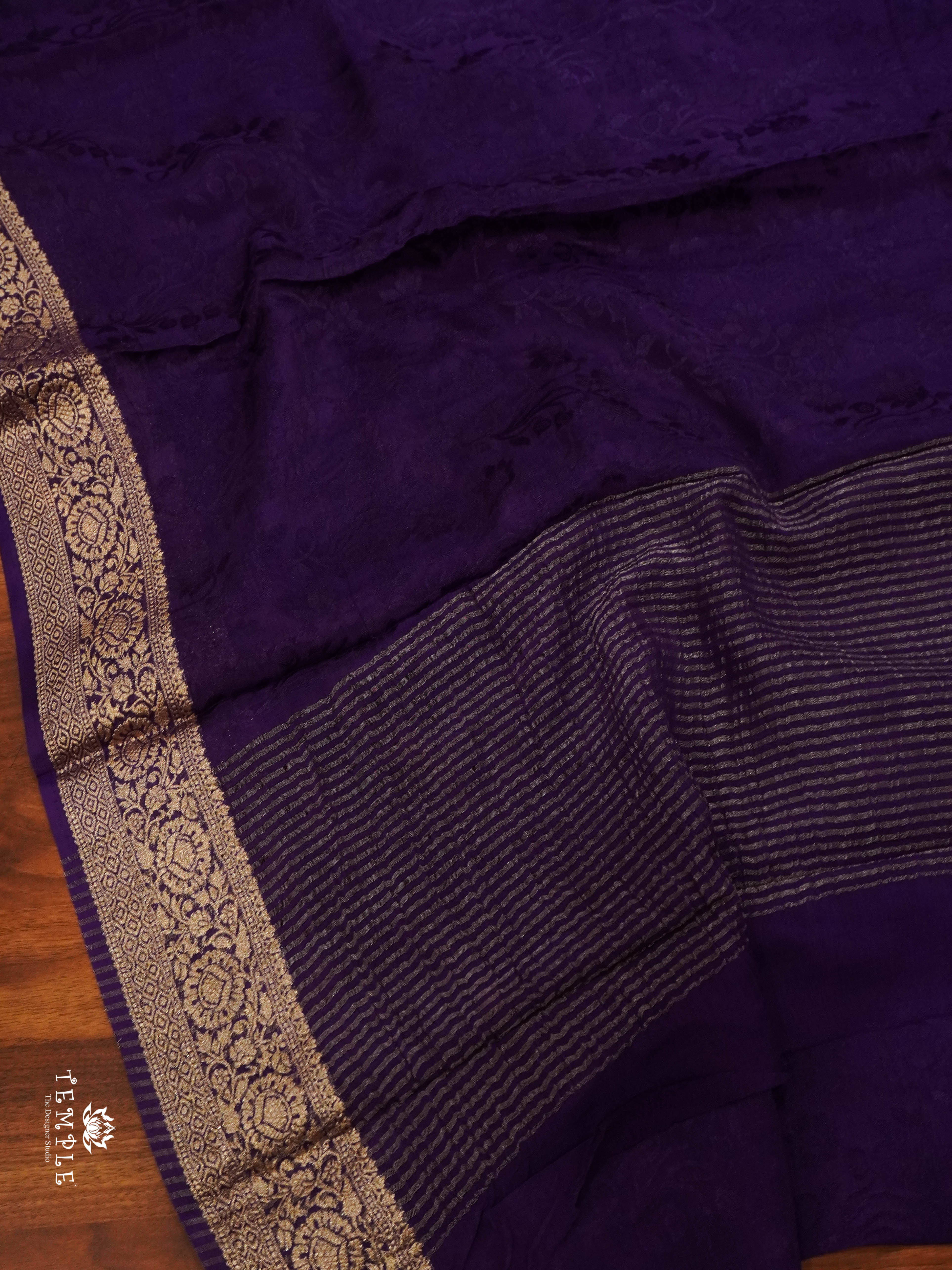 Viscose Georgette Saree(Purple) | TTDS1465 | PRE BOOKING