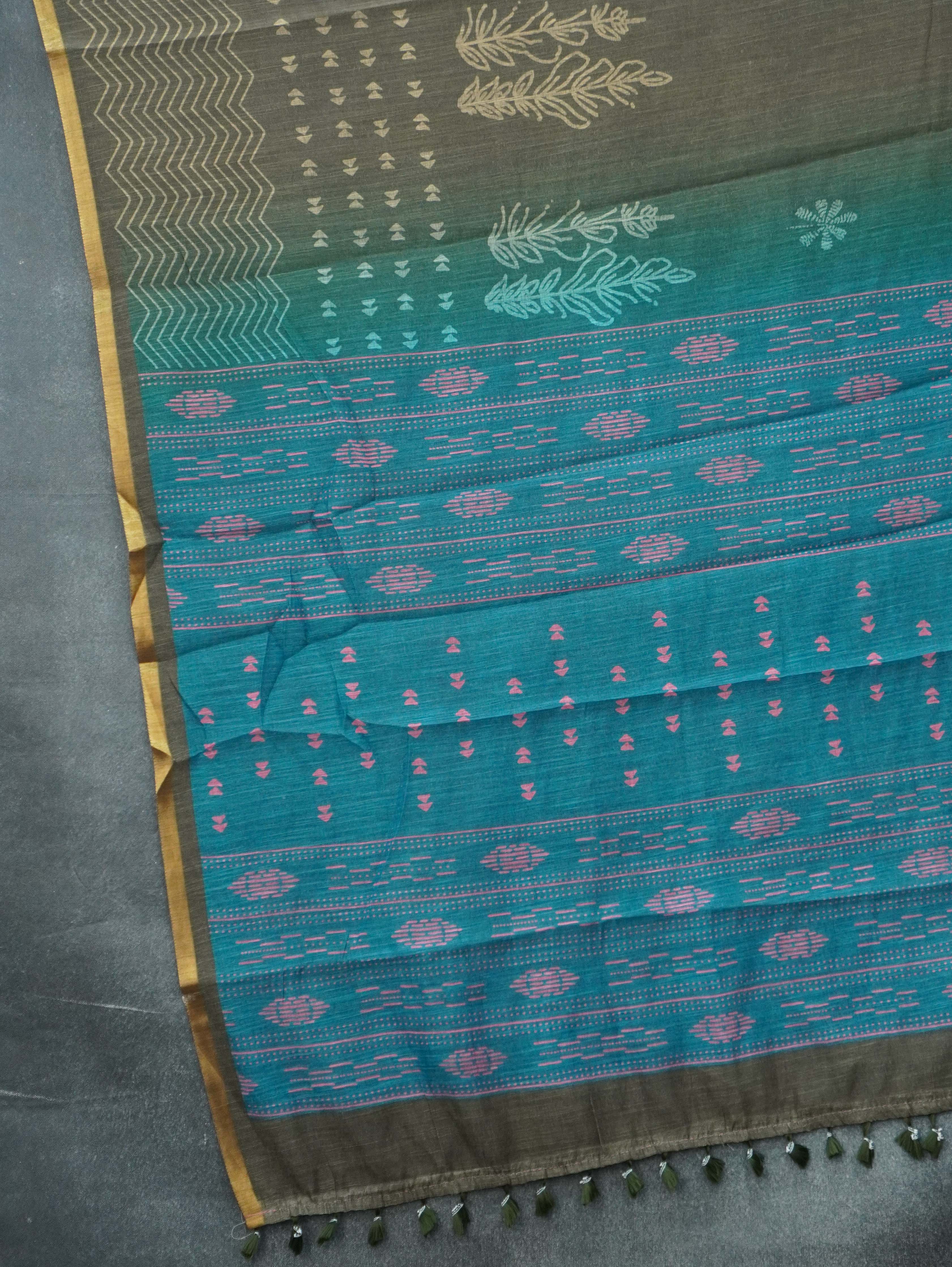 Linen Cotton Saree | TTDS3355