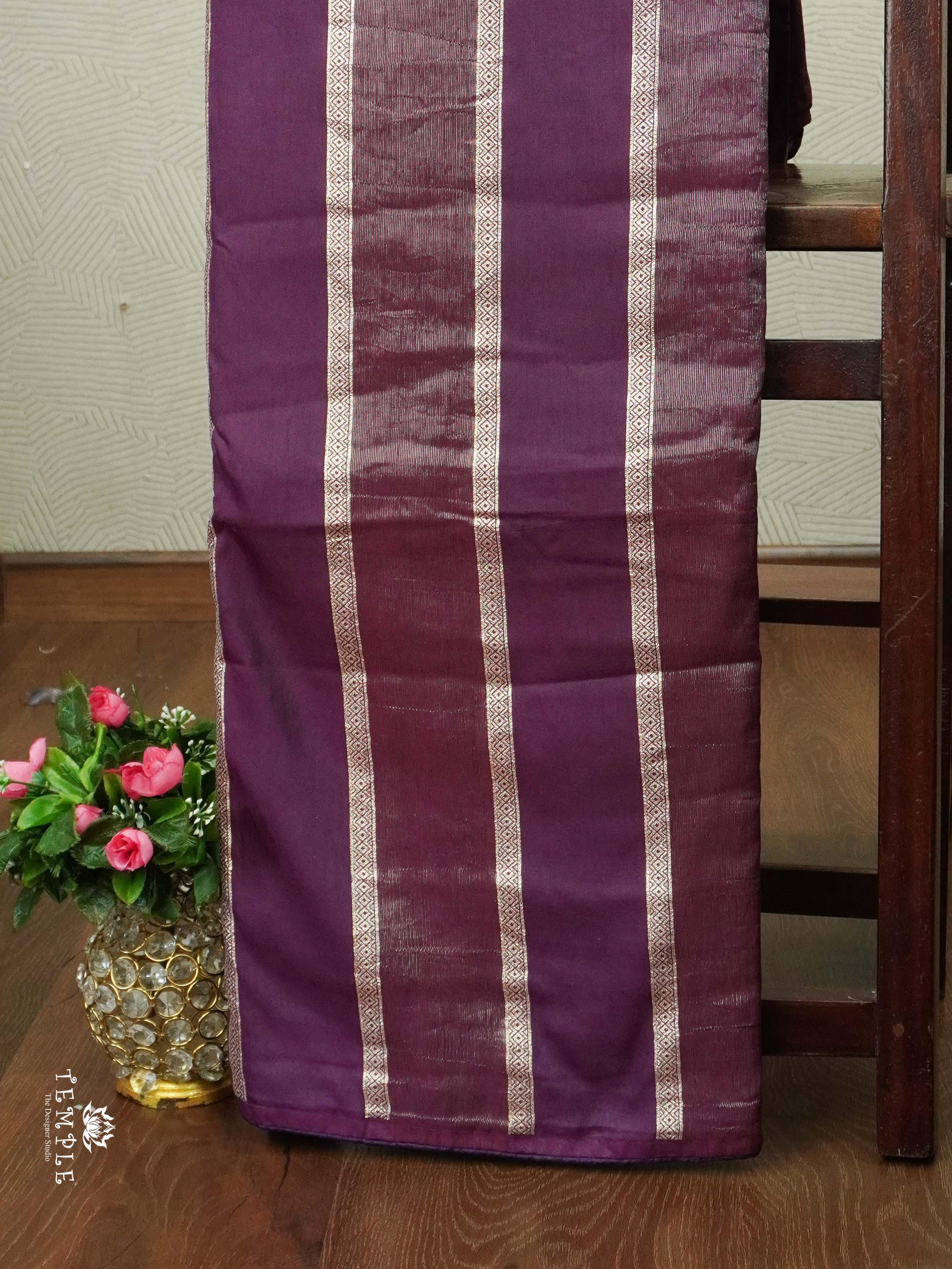 Viscose Georgette Saree With Zari Stripes | TTDS2455