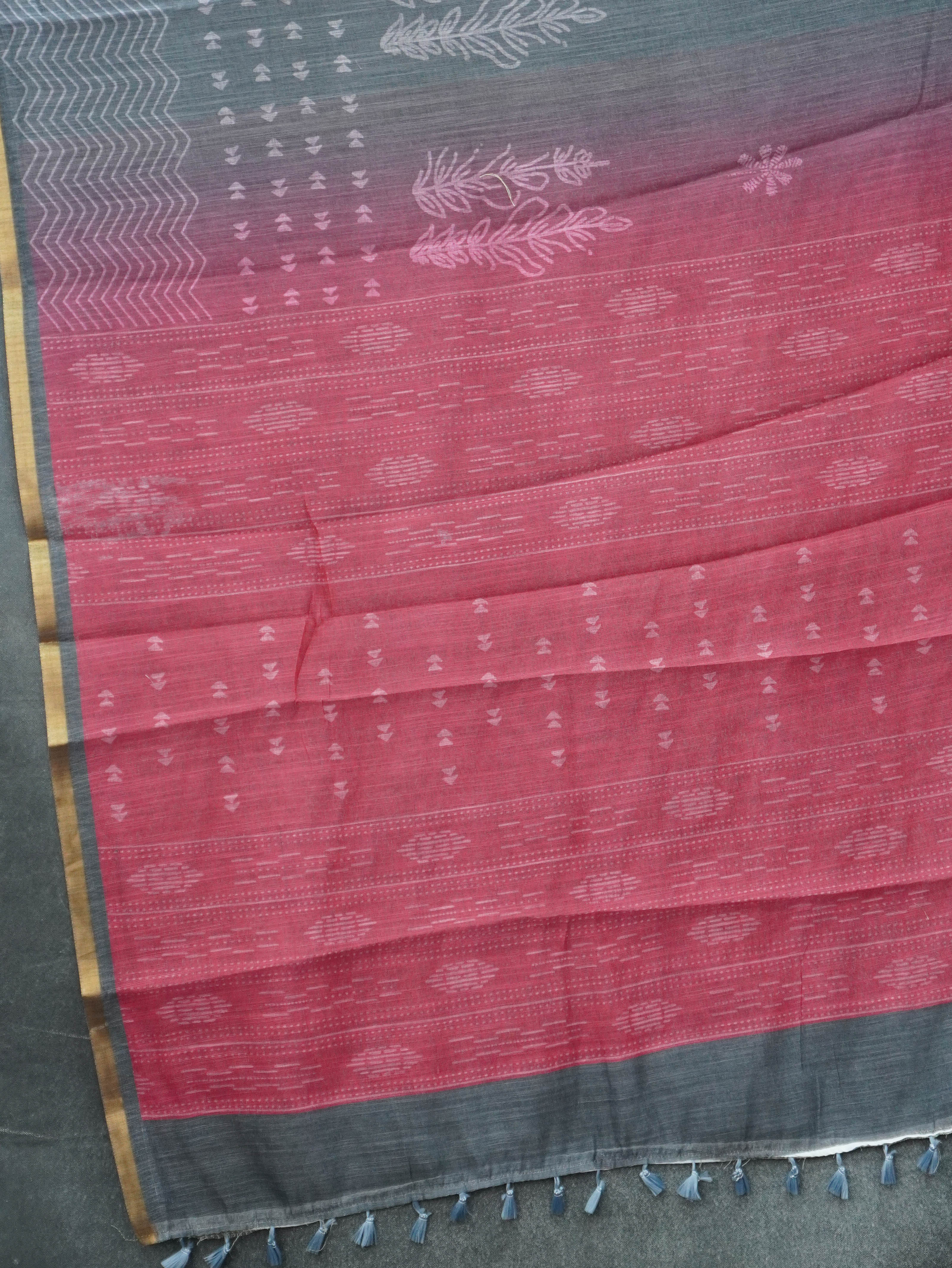Linen Cotton Saree | TTDS3355