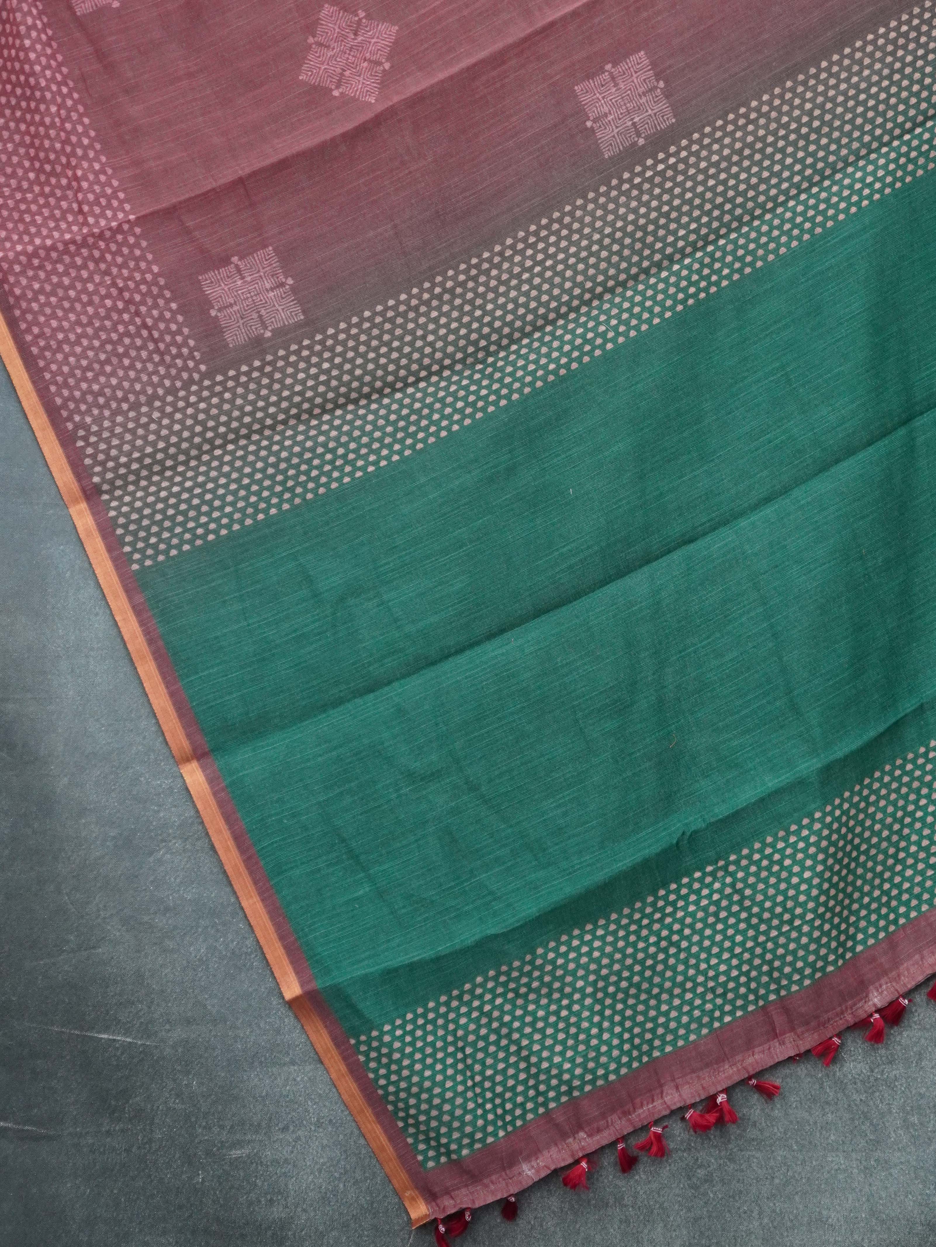 Linen Cotton Saree | TTDS3354