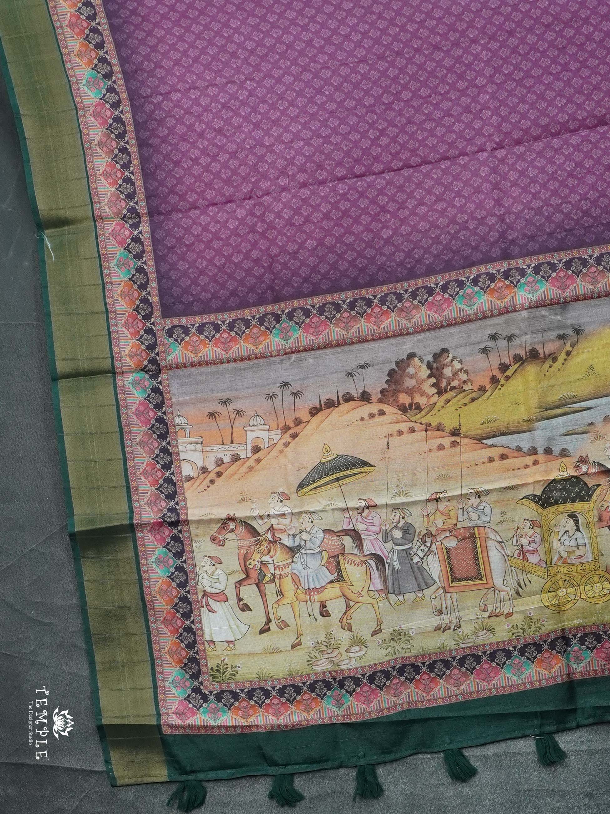 Printed Tussar Silk Saree | TTDS2442
