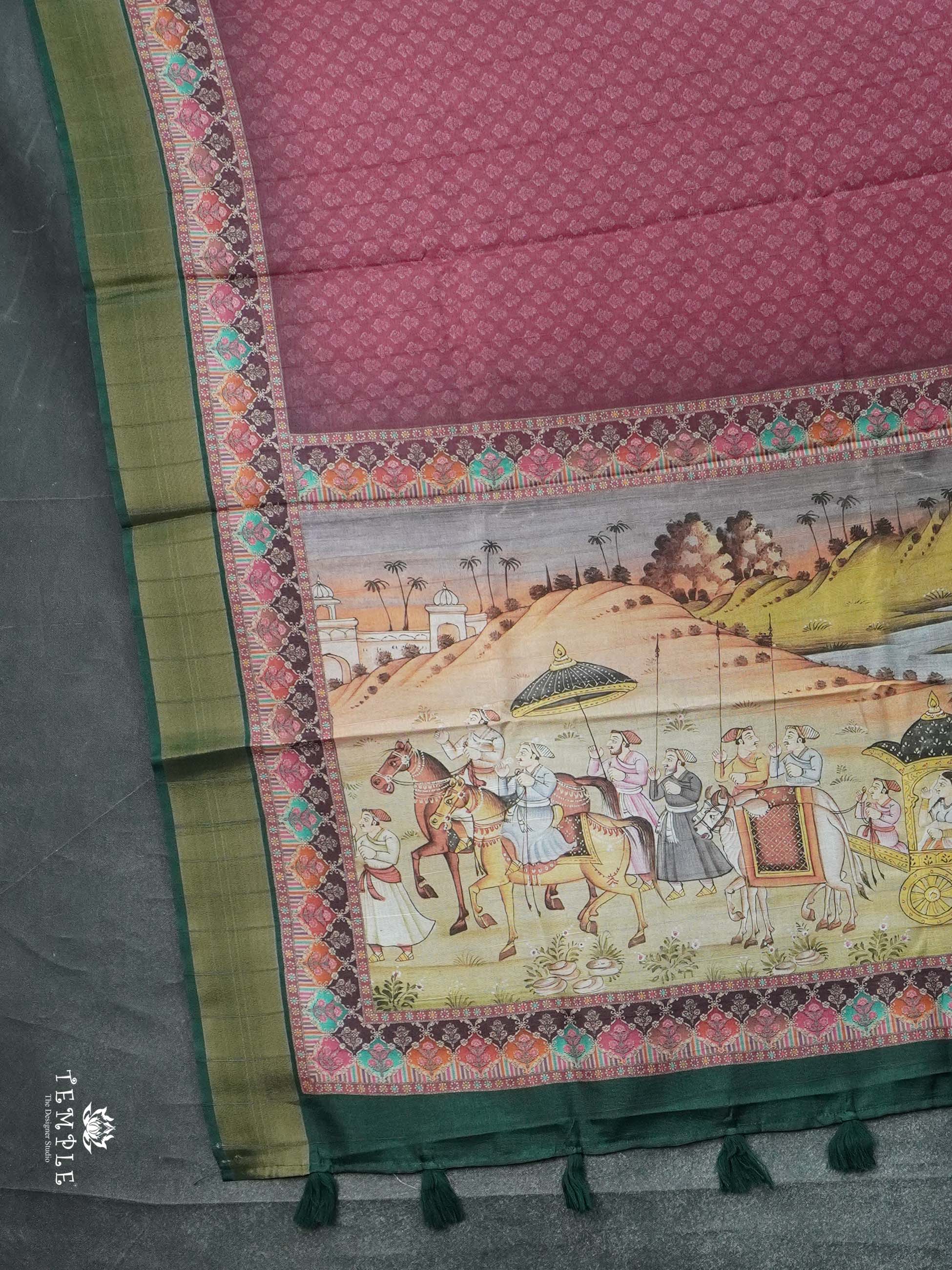 Printed Tussar Silk Saree | TTDS2442