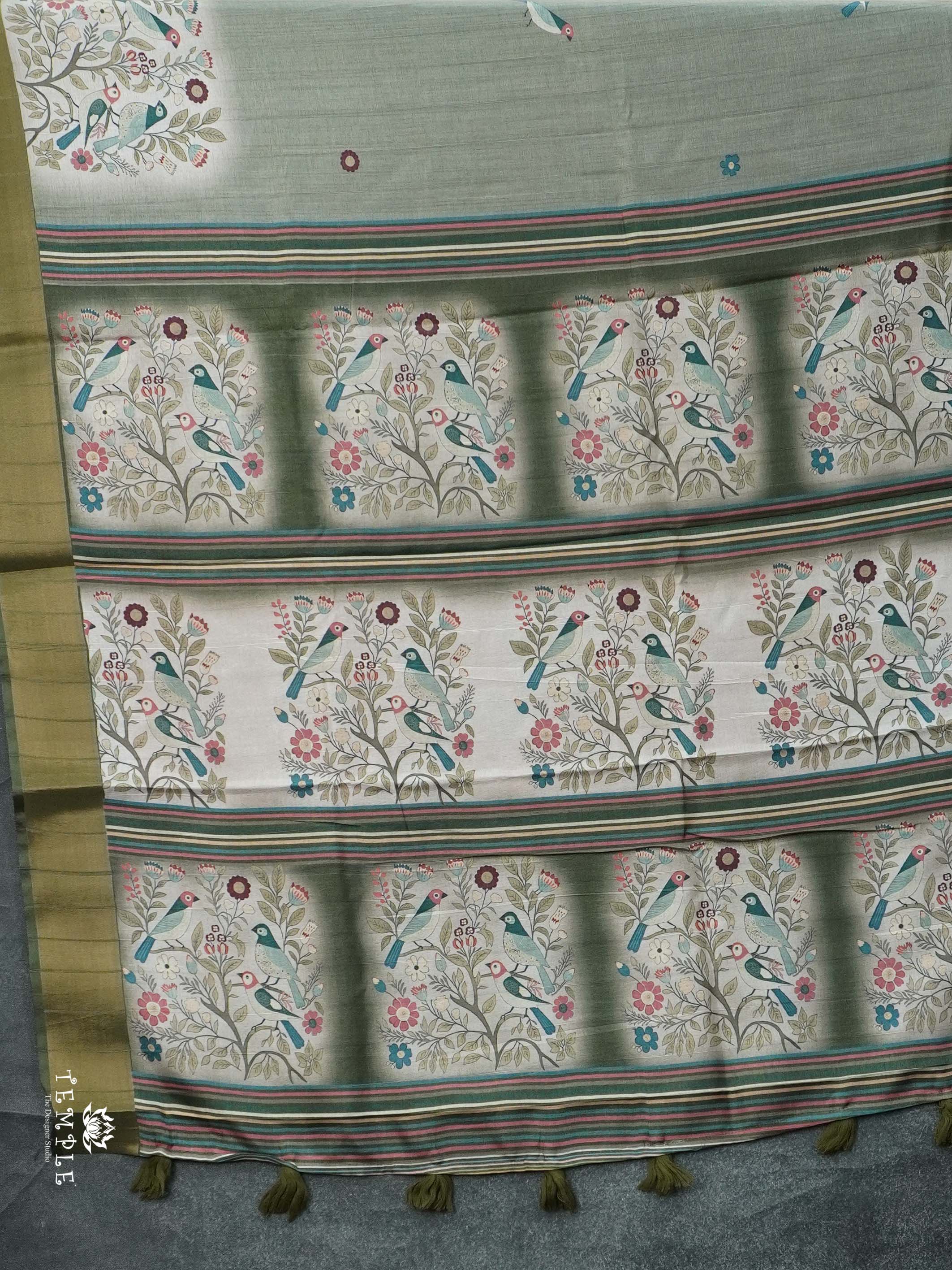 Printed Tussar Silk Saree | TTDS2444