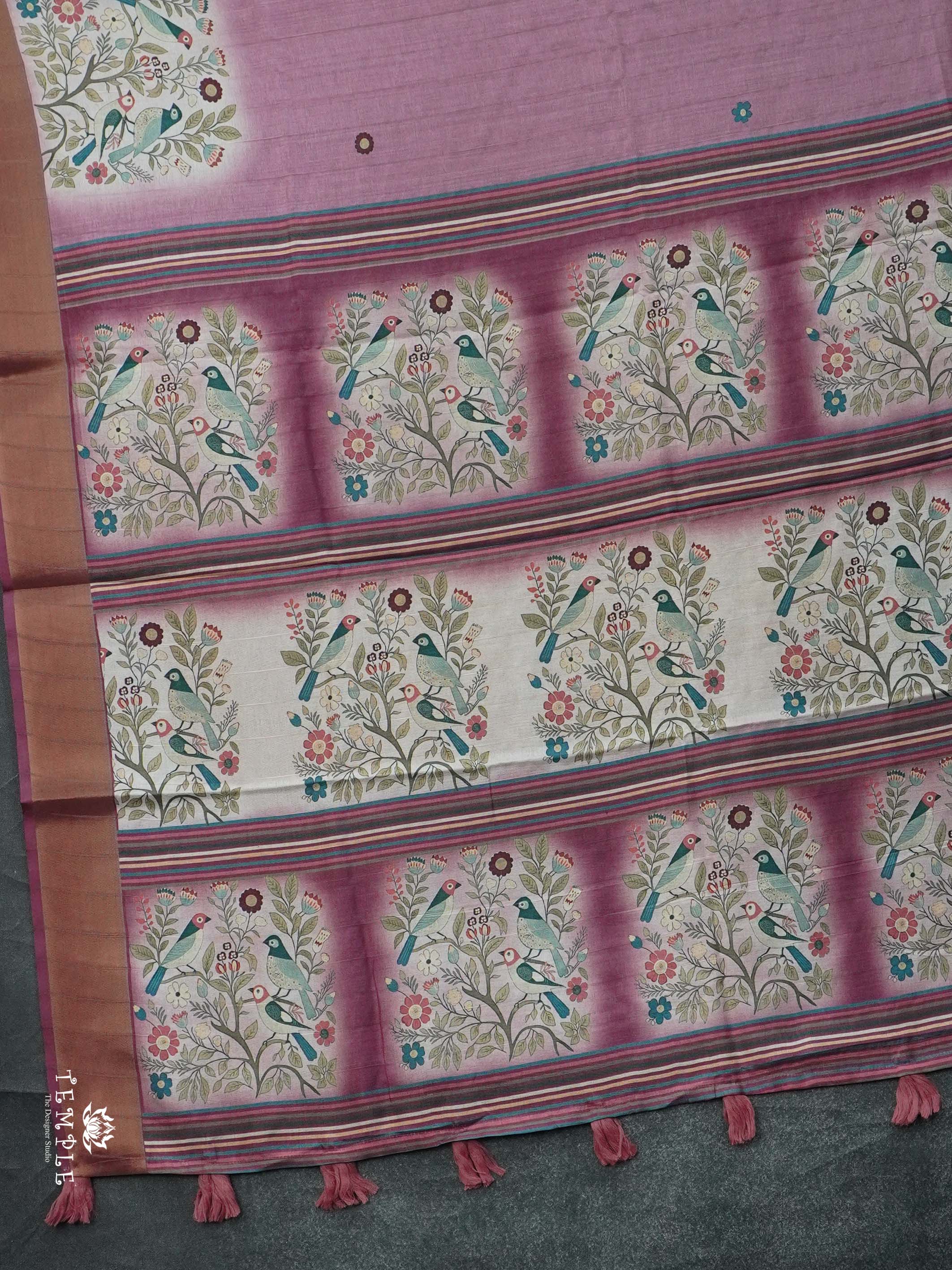 Printed Tussar Silk Saree | TTDS2444