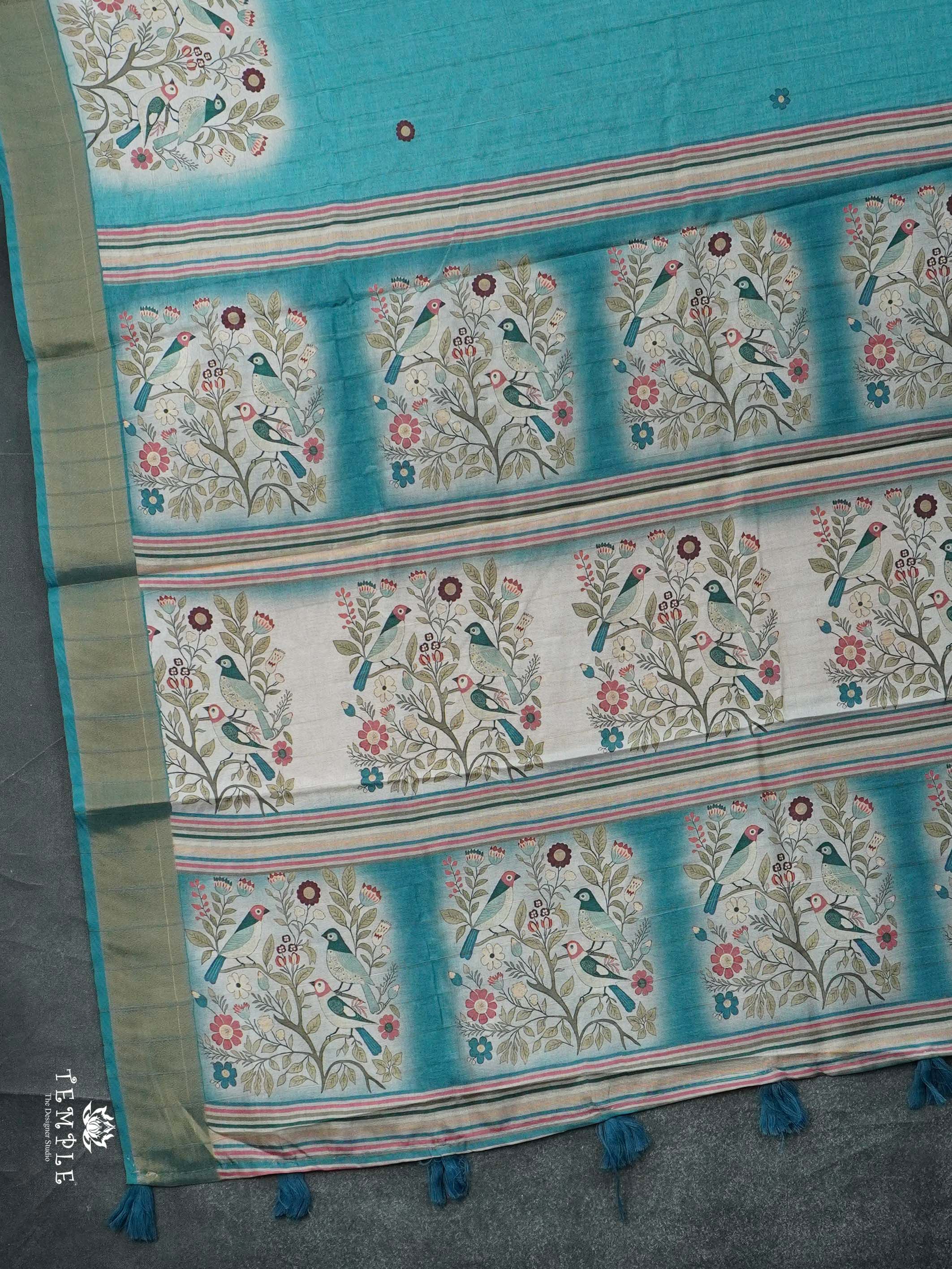 Printed Tussar Silk Saree | TTDS2444