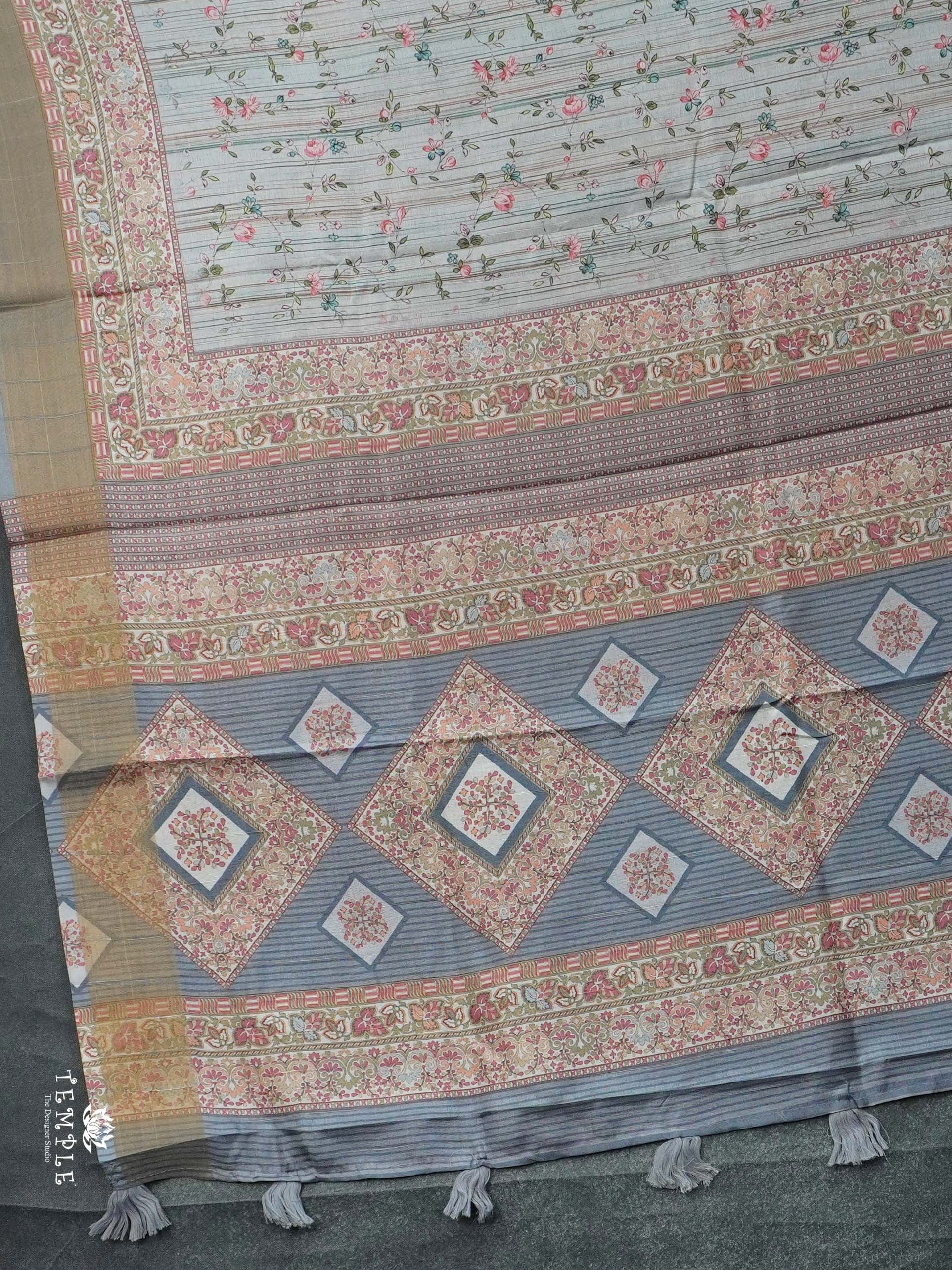 Printed Tussar Saree | TTDS2485