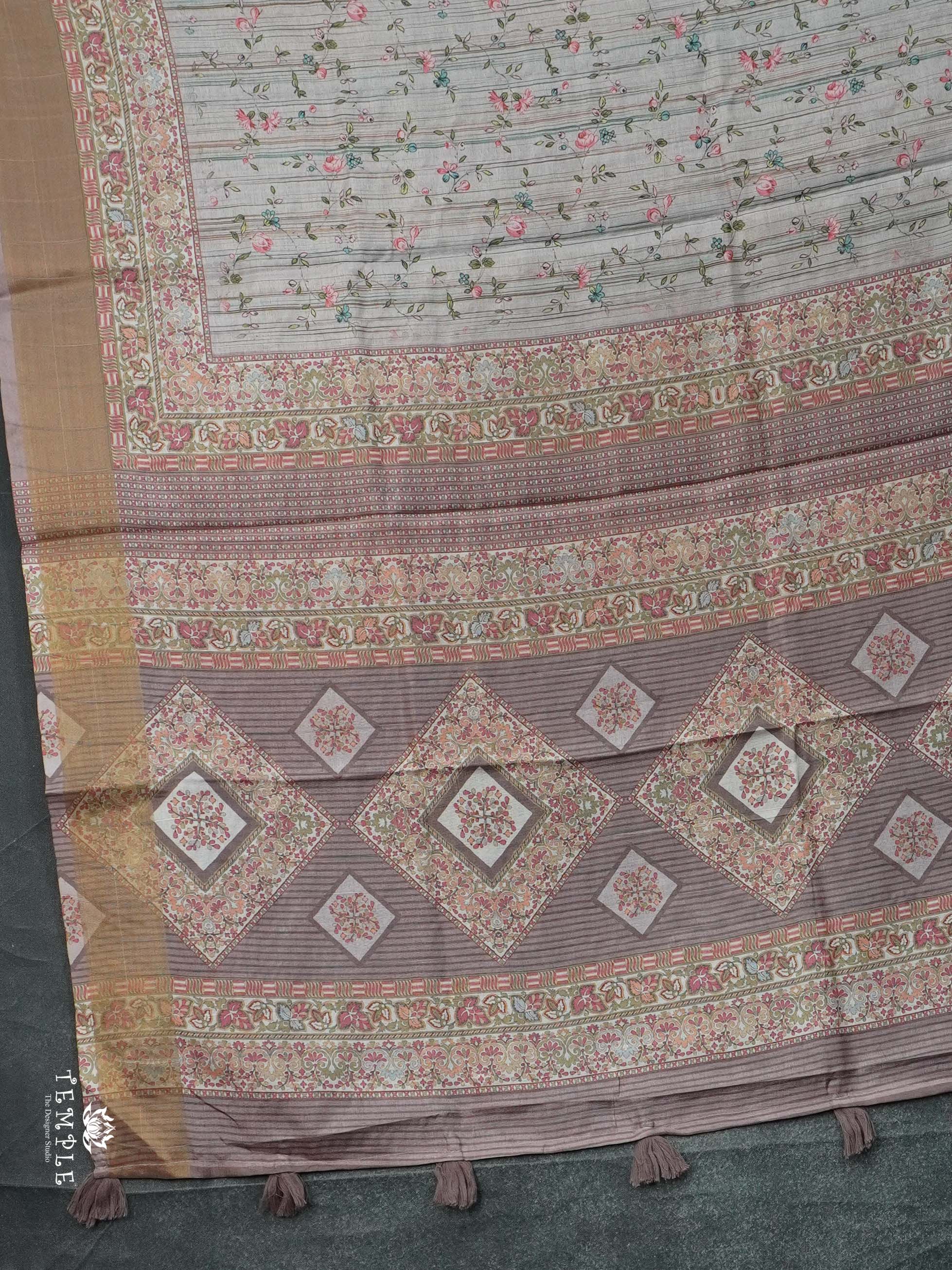Printed Tussar Saree | TTDS2485